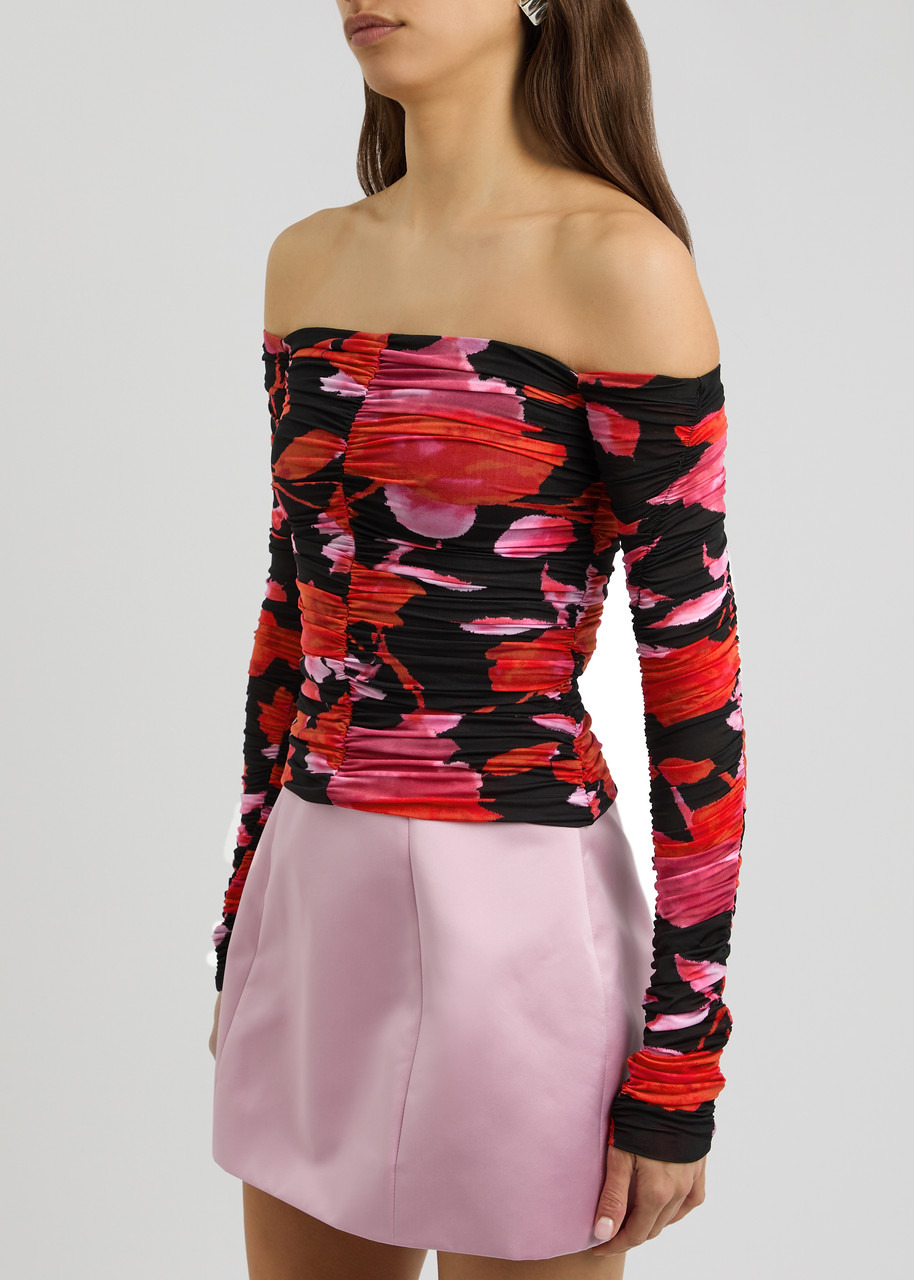 Blumarine Printed Off-the-shoulder Stretch-jersey top - 2