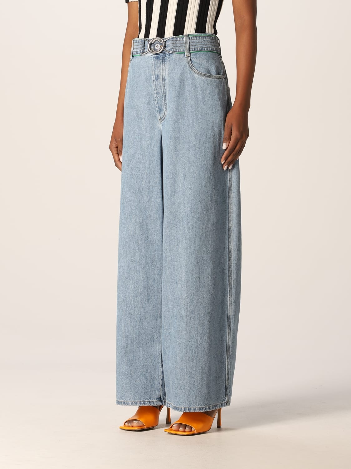 Bottega Veneta washed-out wide jeans - 4