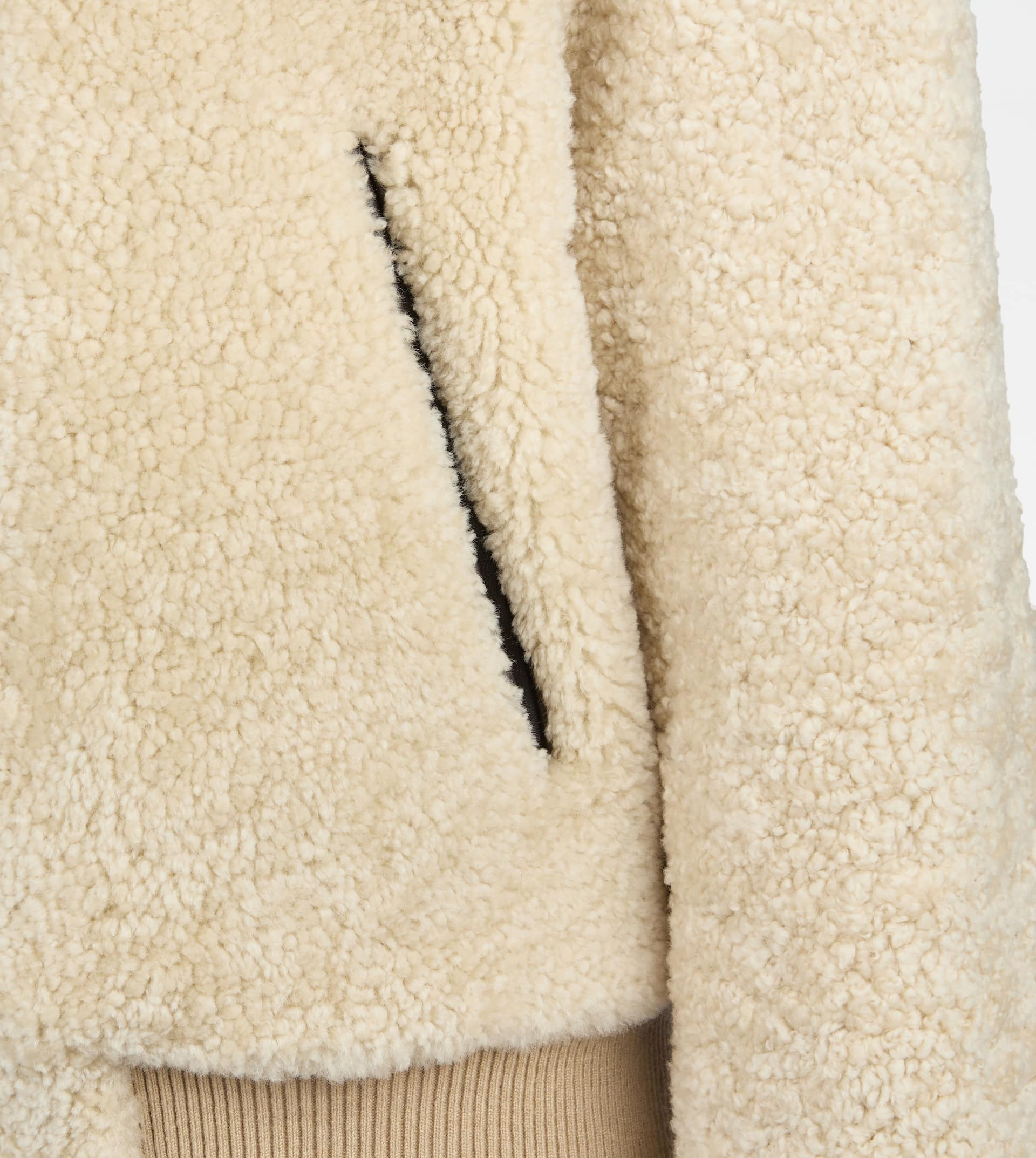 BOMBER JACKET IN SHEARLING - BURGUNDY - 3