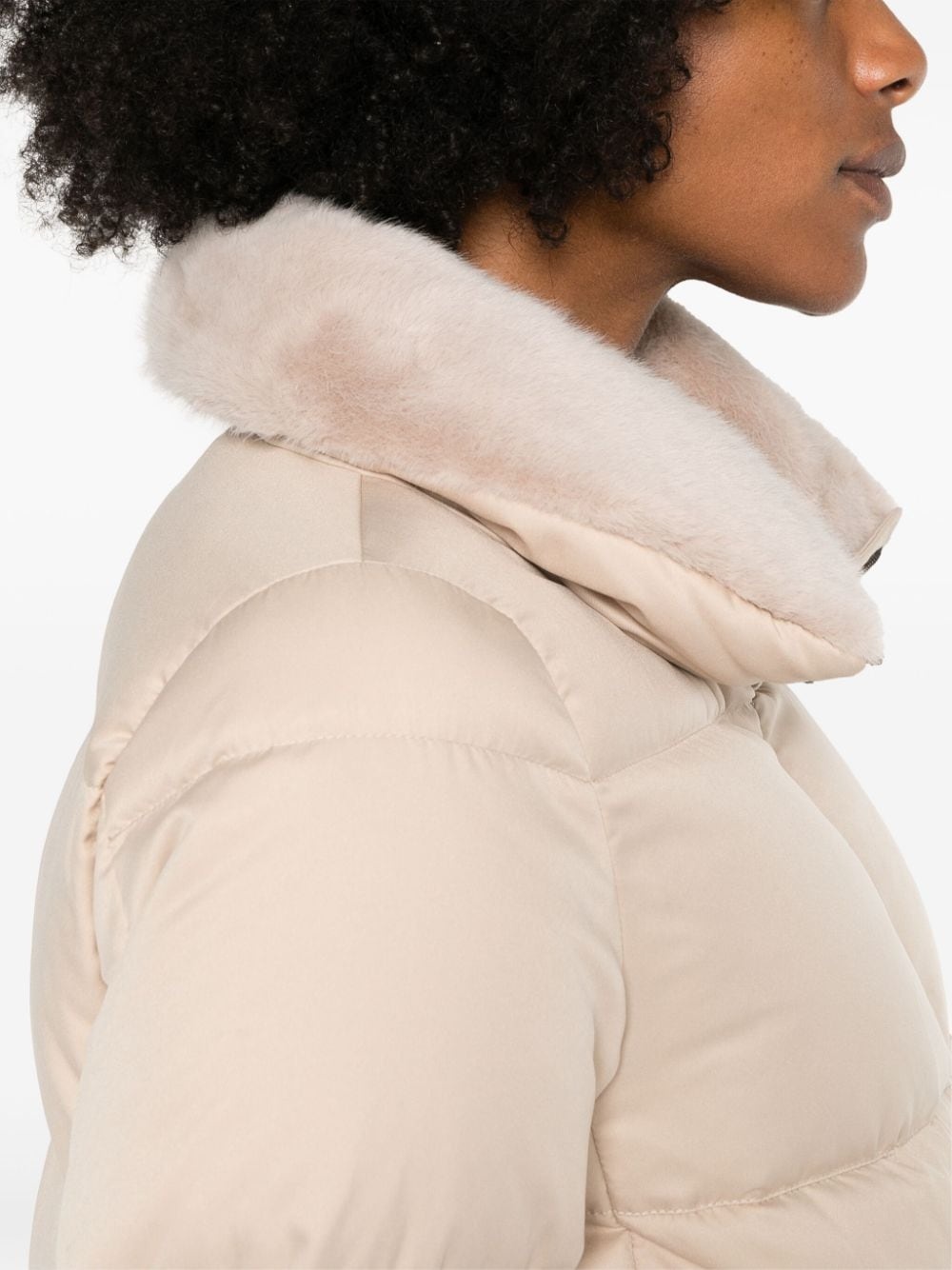 faux-fur collar padded jacket - 5