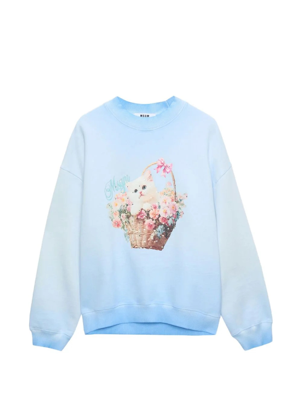 cat-print sweatshirt - 1