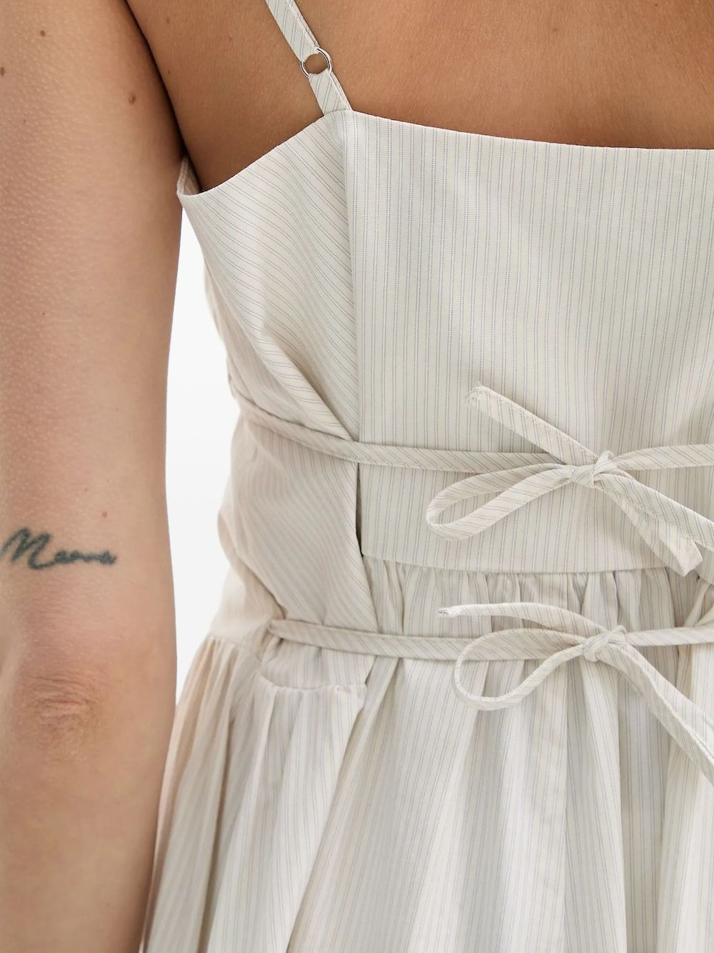 tie-back pinstripe maxi dress - 4