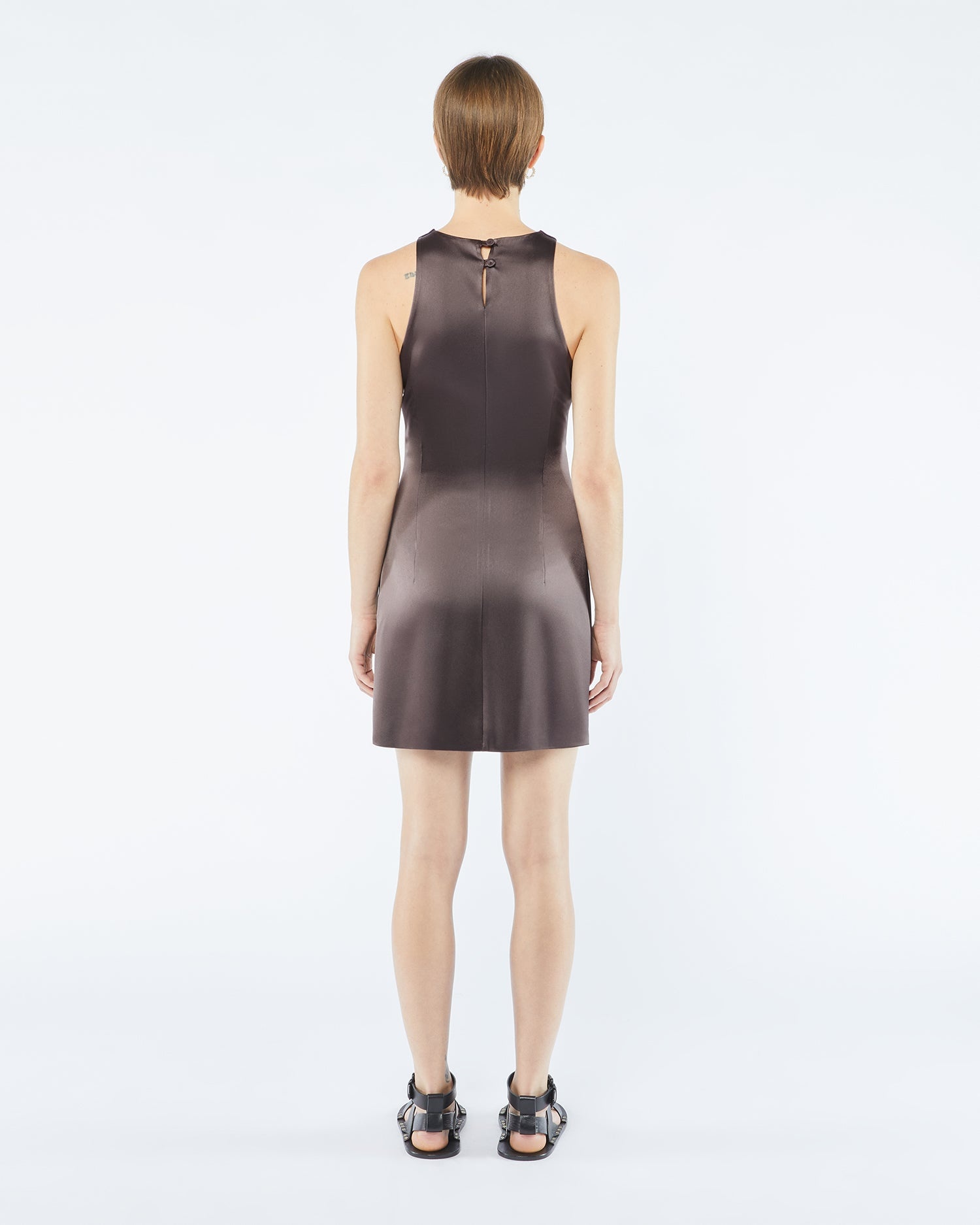 Sale Cut-Out Slip Satin Mini Dress - 4
