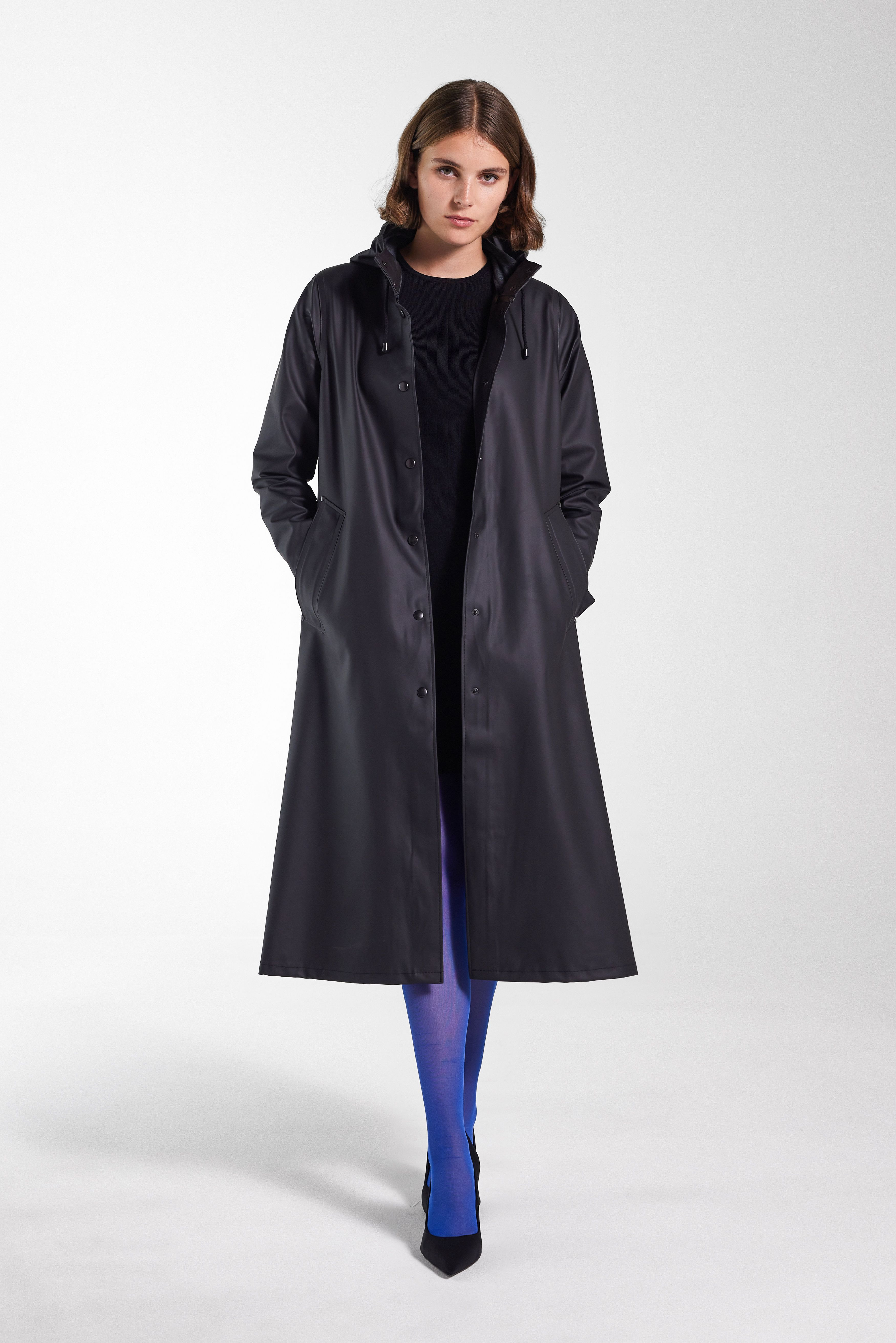 Mosebacke Long Raincoat Black - 2