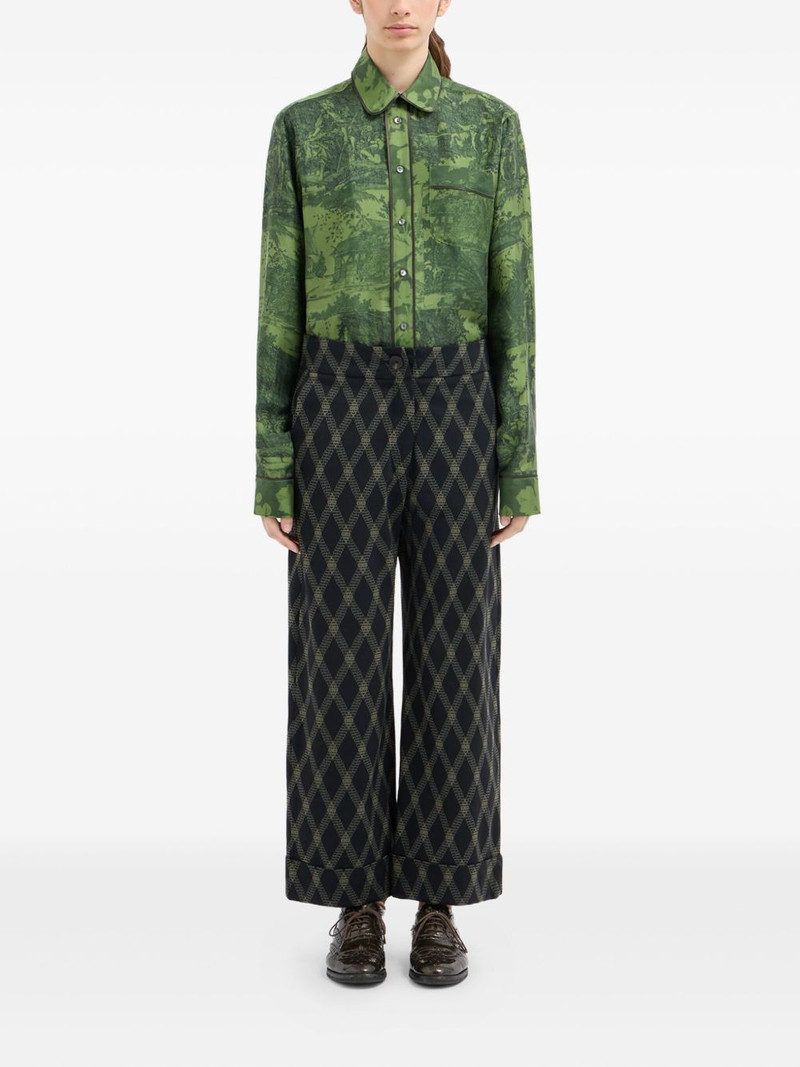 Pierre-Louis Mascia diamond-pattern trousers outlook