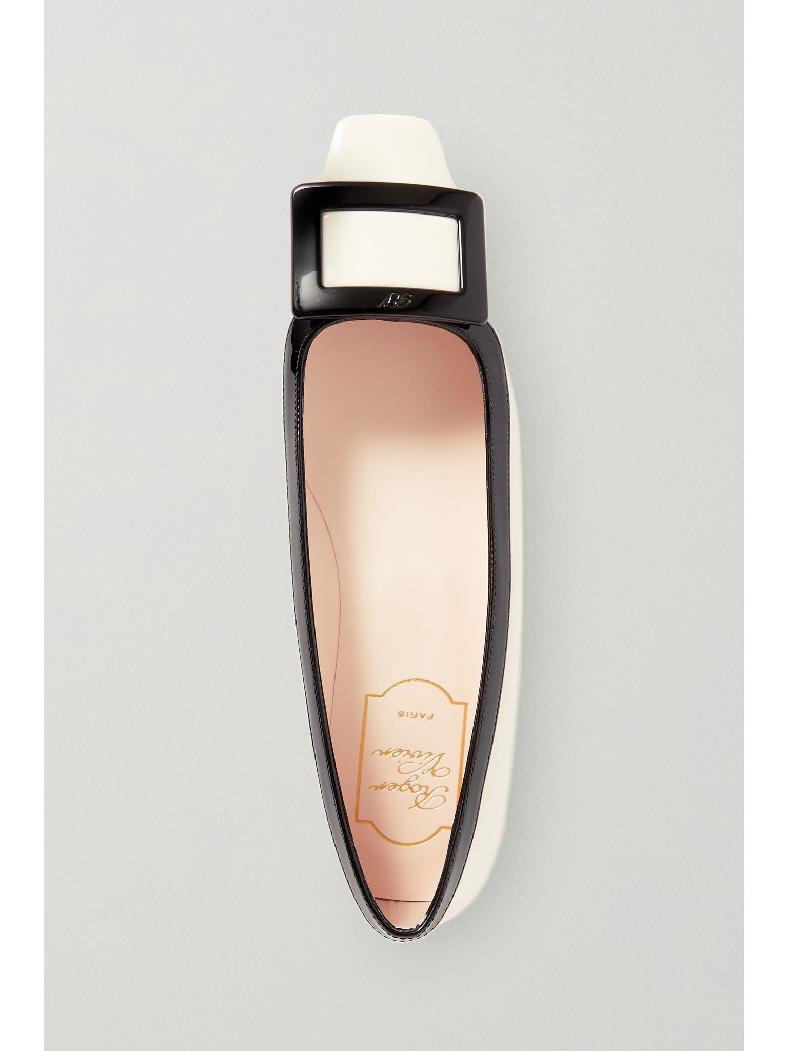 Belle Vivier two-tone patent-leather ballet flats Cream - 5