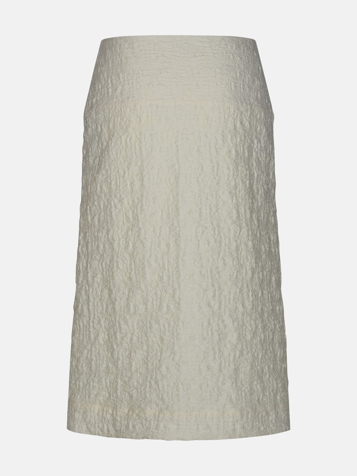 WHITE COTTON BLEND SKIRT - 3