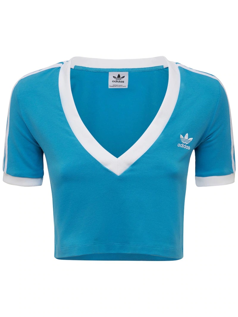 COTTON BLEND CROPPED T-SHIRT - 1