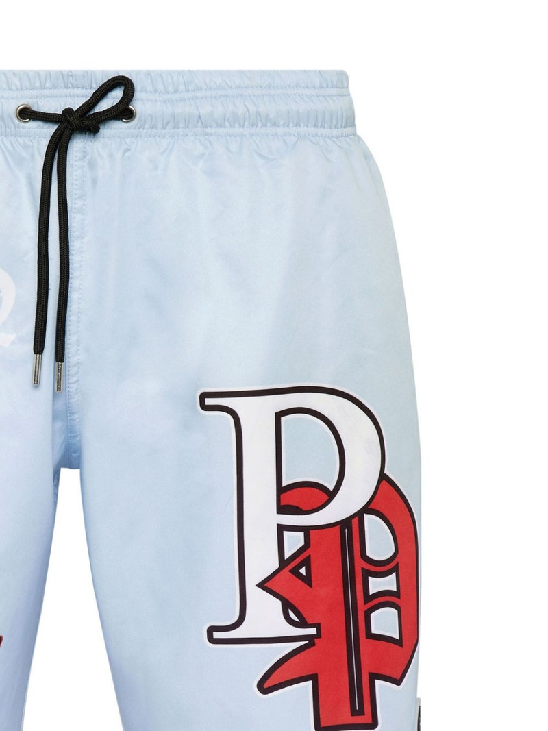 PHILIPP PLEIN Bulldogs-print swim shorts outlook