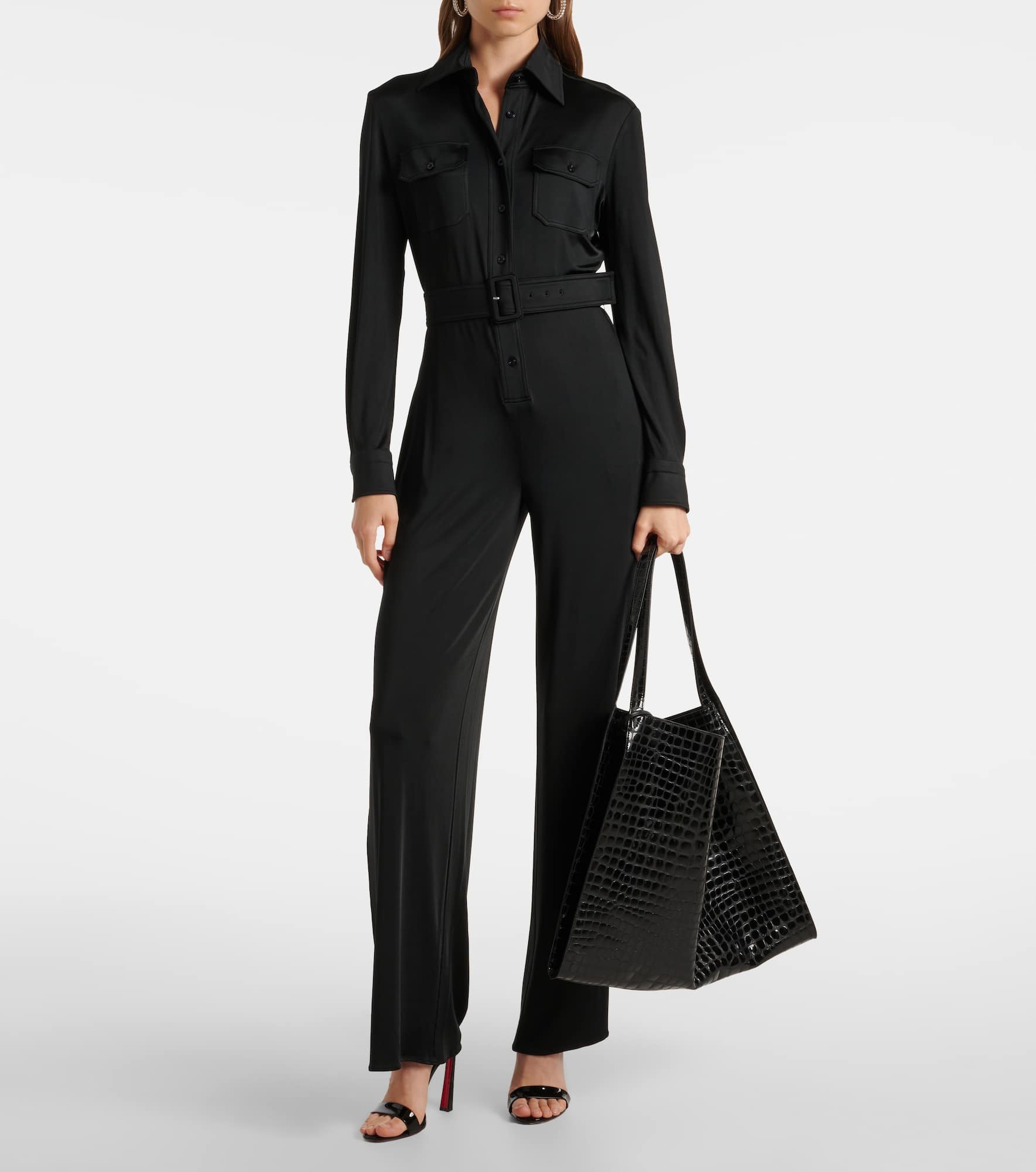 Le 54 croc-effect leather shoulder bag - 5