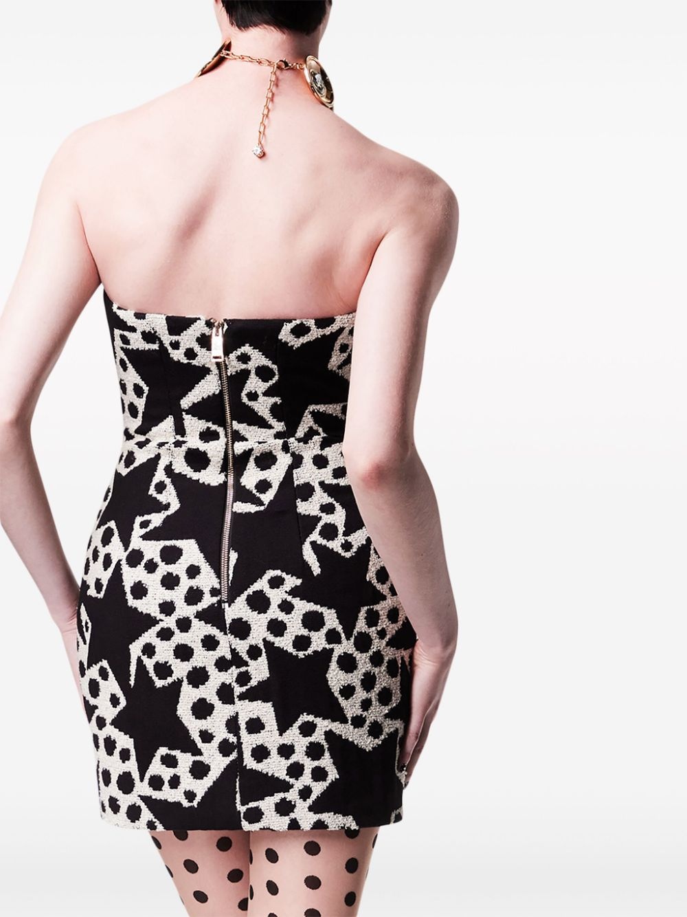 star-print jacquard minidress - 6