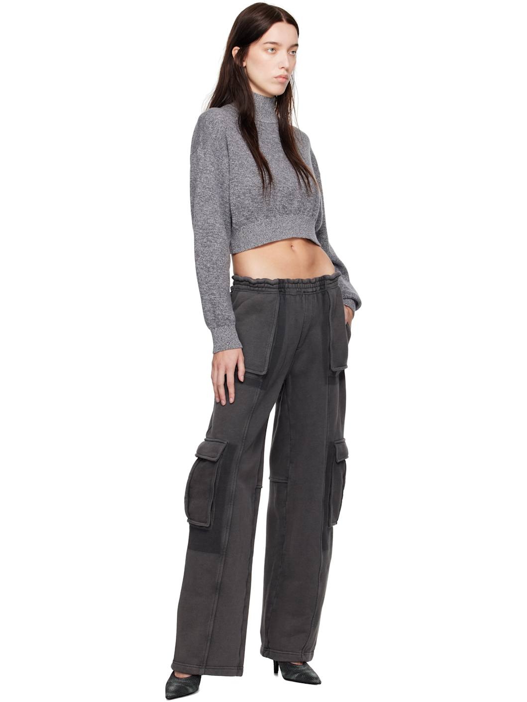 Gray Oversized Cargo Sweatpants - 4