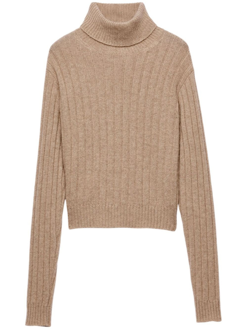 Turtleneck은 캐시미어 잠바를 늑골을 붙입니다 1