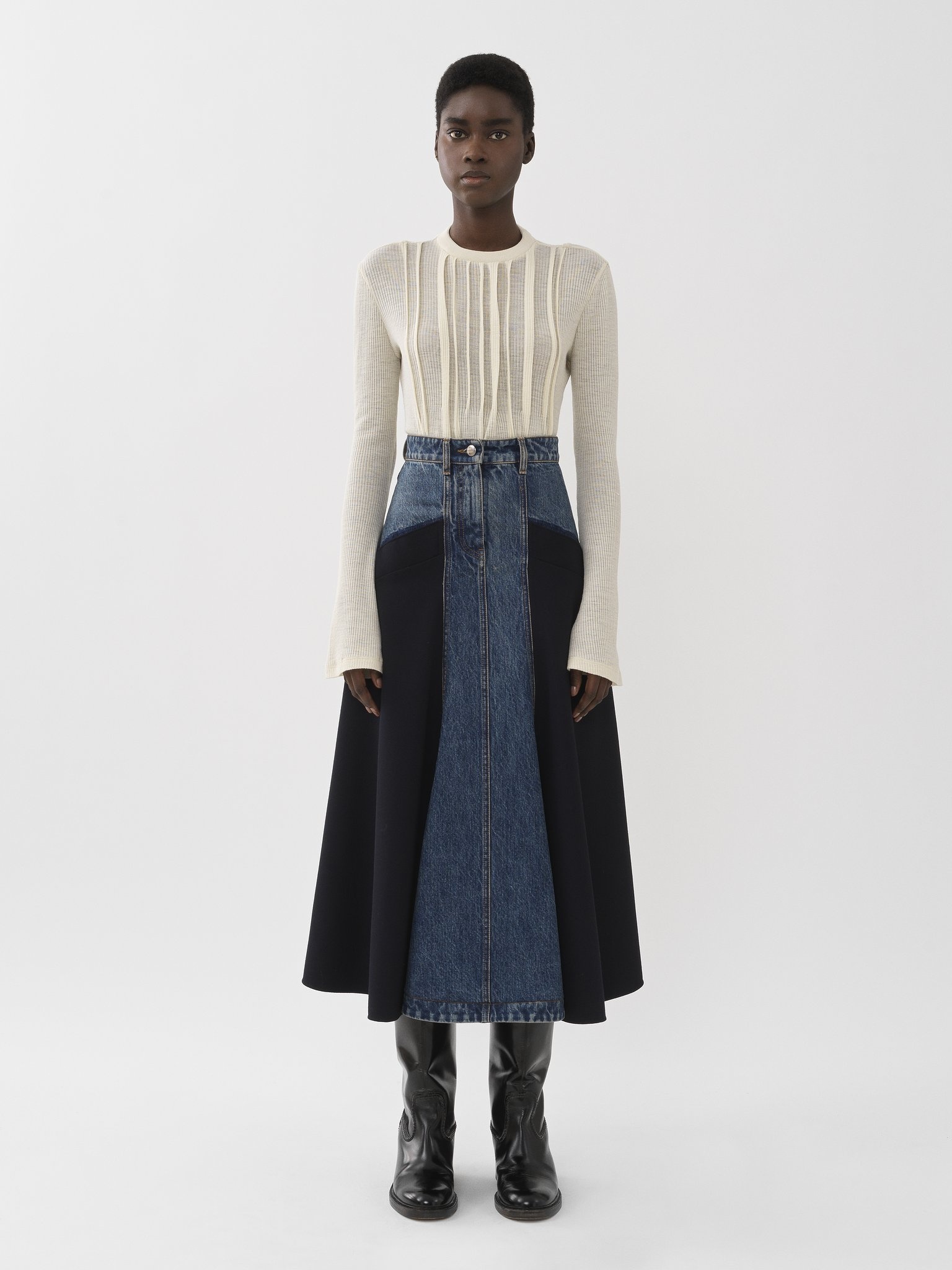 FLARED MID-LENGTH SKIRT - 2