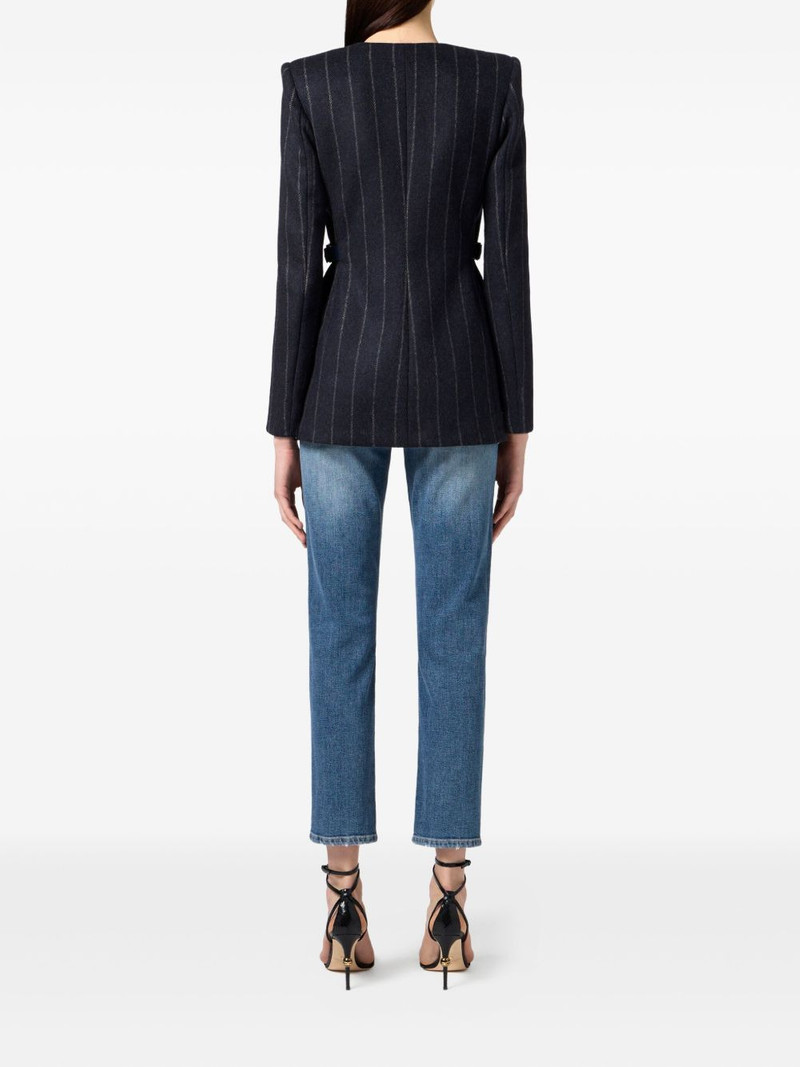 pinstripe satin-lapel blazer 3