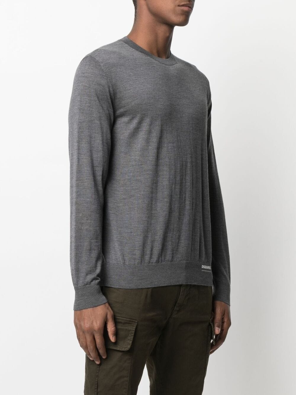 side-logo wool jumper - 3