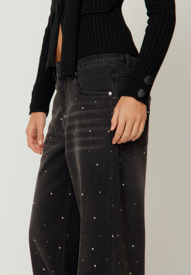 House of Sunny CRYSTALLISED WIDE LEG DENIM outlook