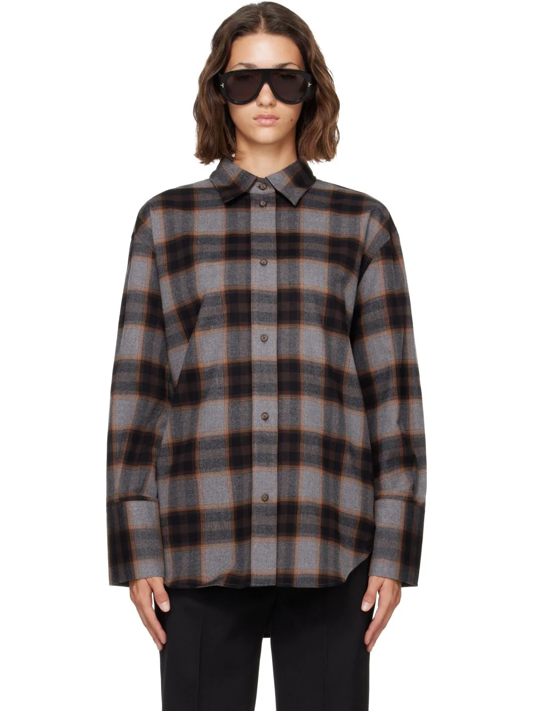 Gray Flannel Check Overshirt - 1