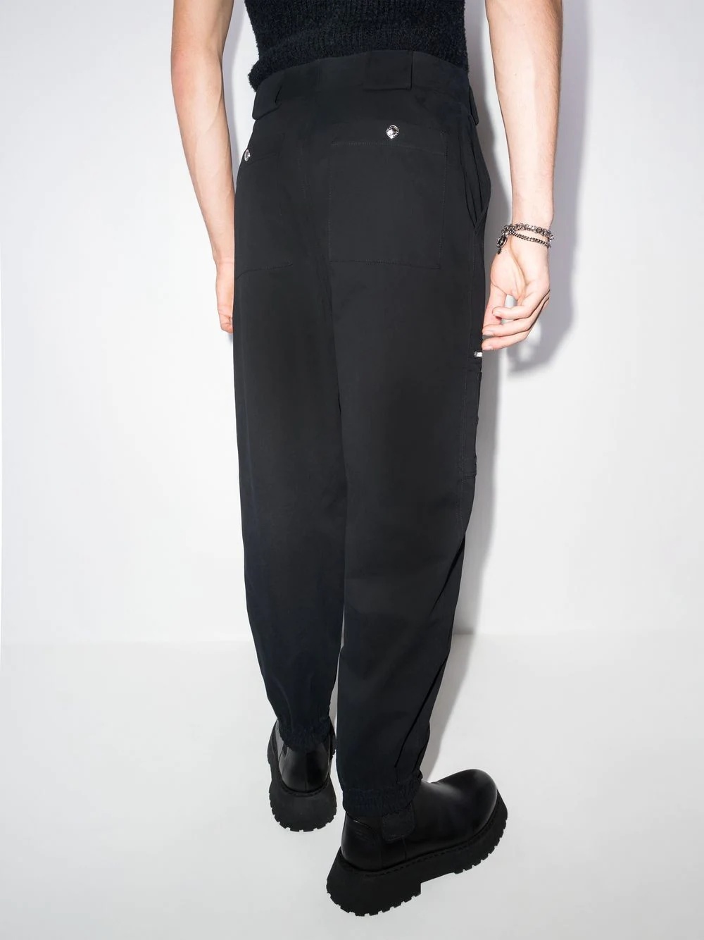 zip-detailing tapered trousers - 3
