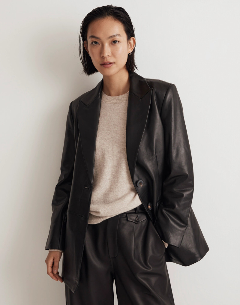 The Bedford Oversized Blazer in Leather 5