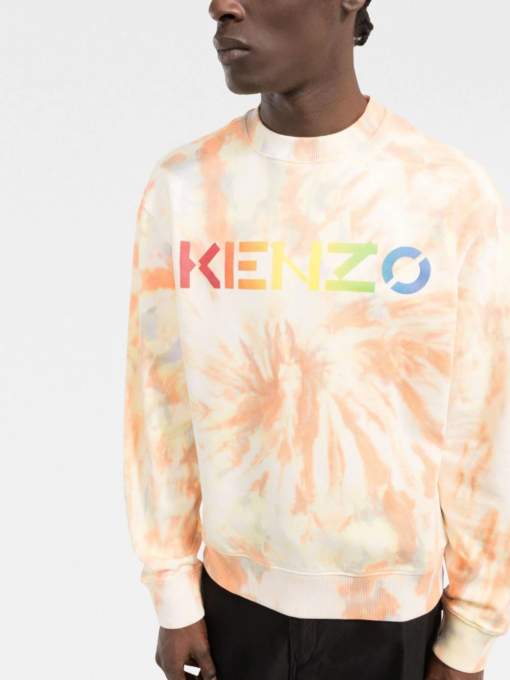 logo-print tie-dye sweatshirt - 3