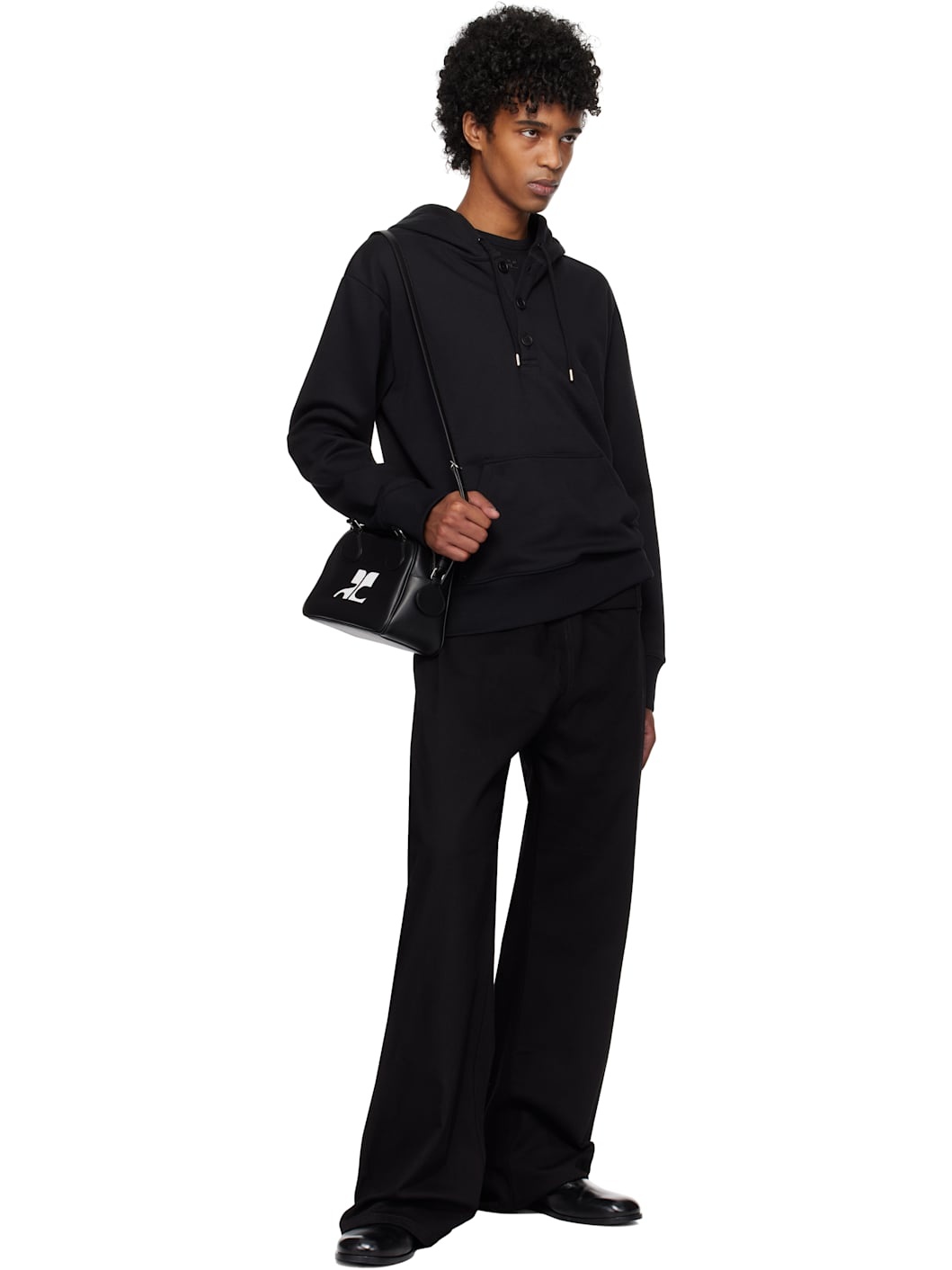Black Buttoned Hoodie - 4
