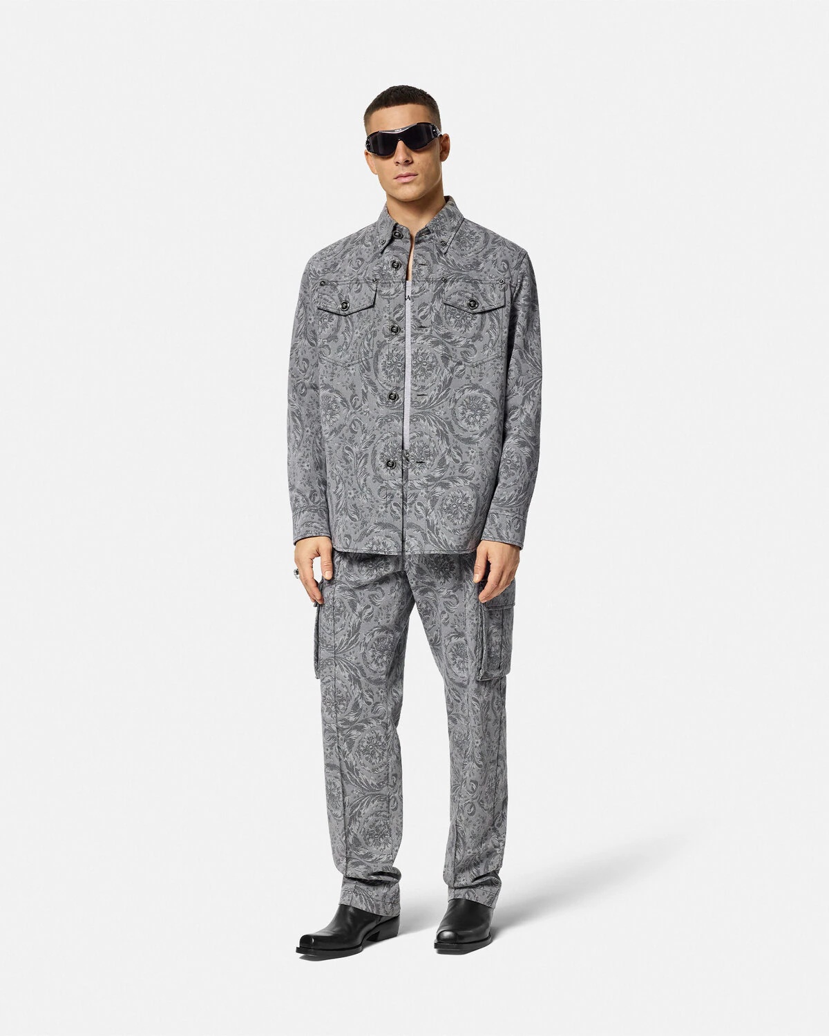 Barocco Jacquard Gabardine Overshirt - 2