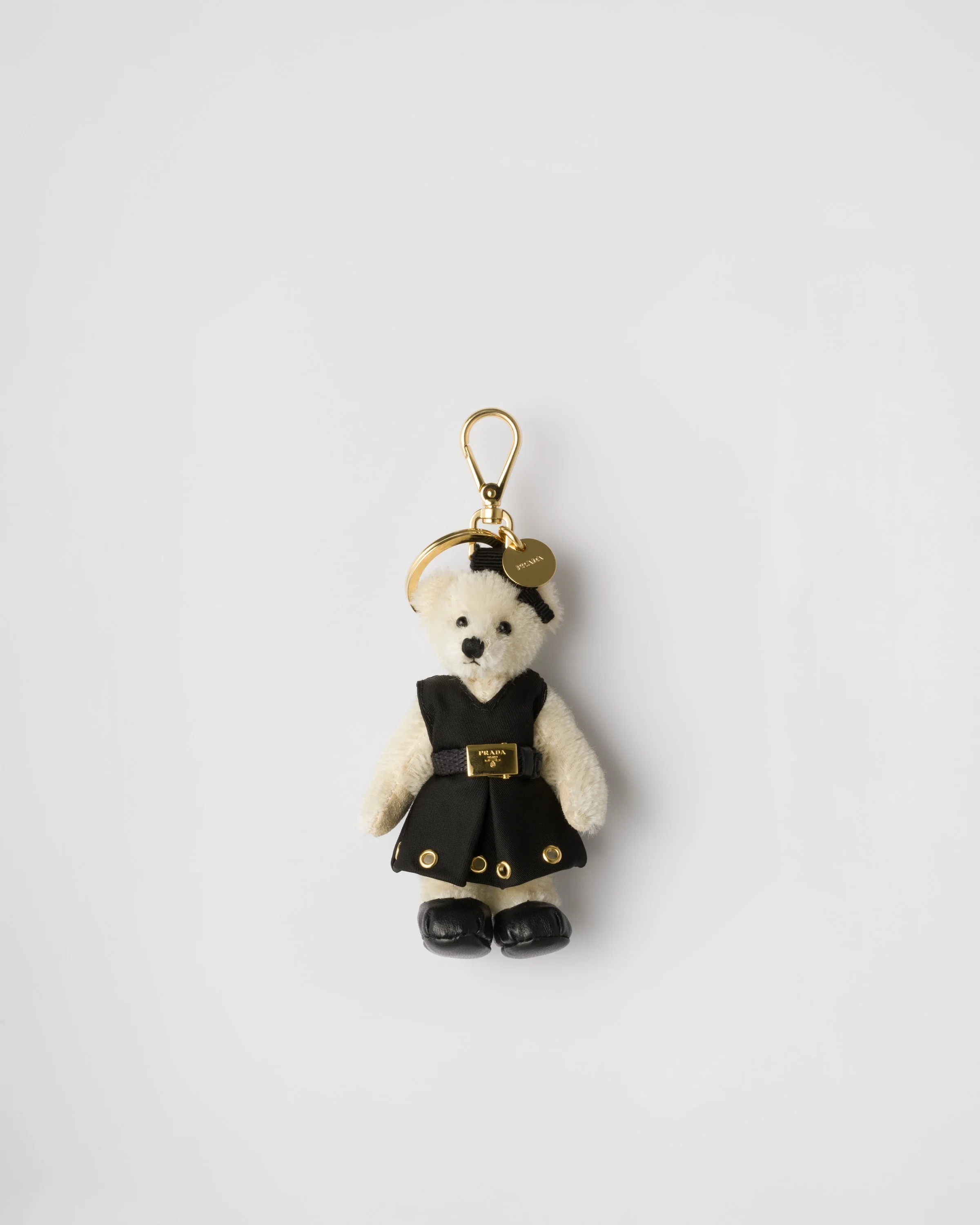 Teddy bag charm with metal ring - 1