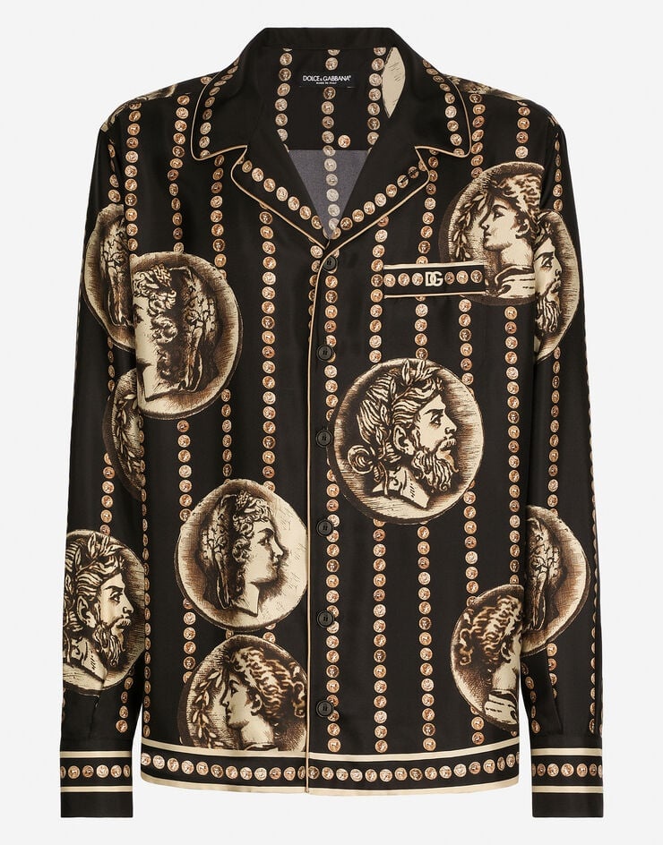 Coin print silk twill shirt - 1