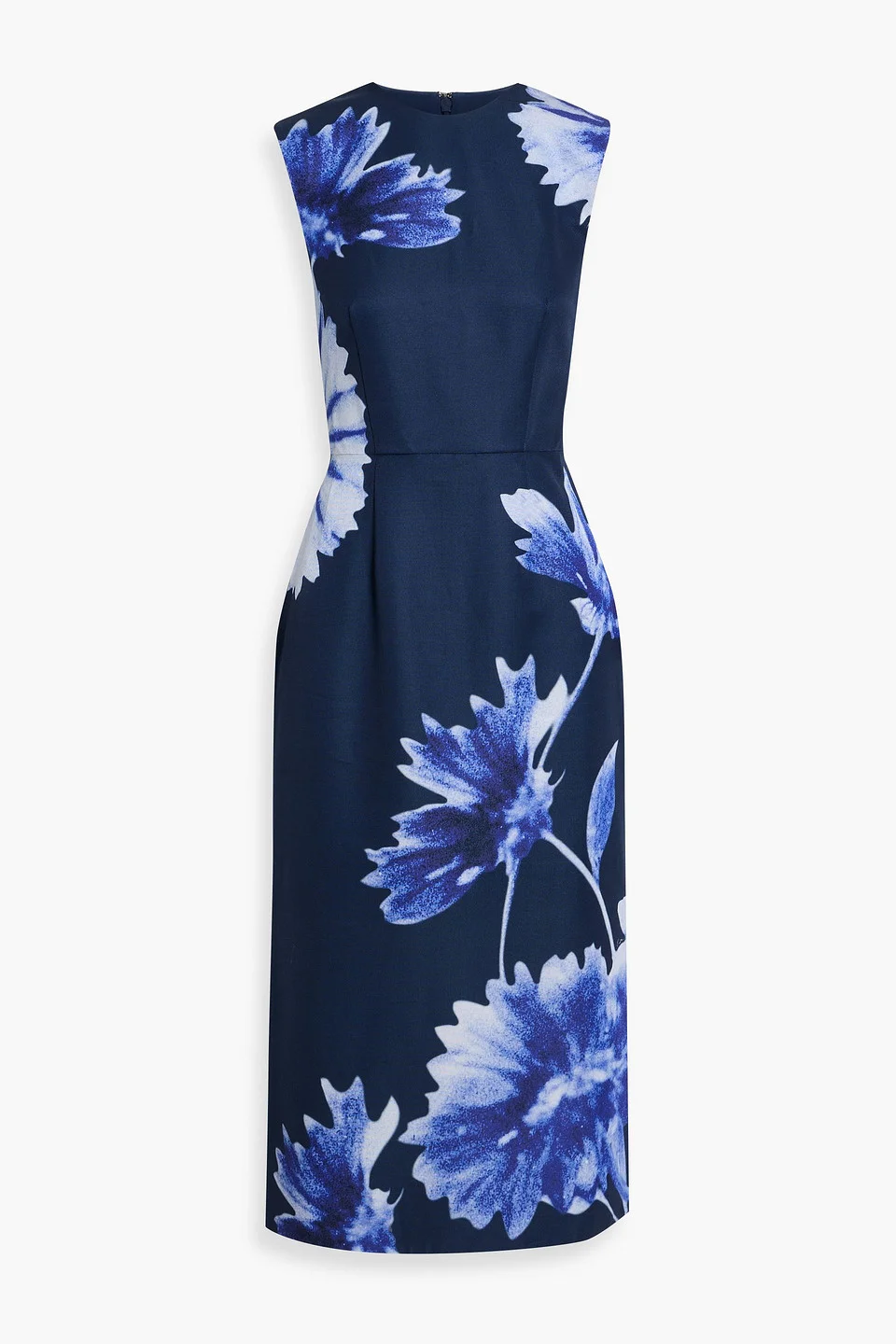 Floral-print faille midi dress - 1