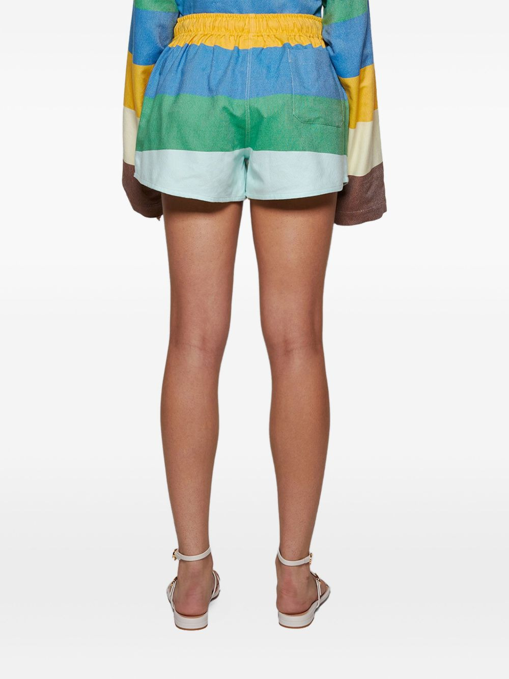 striped drawstring shorts - 5