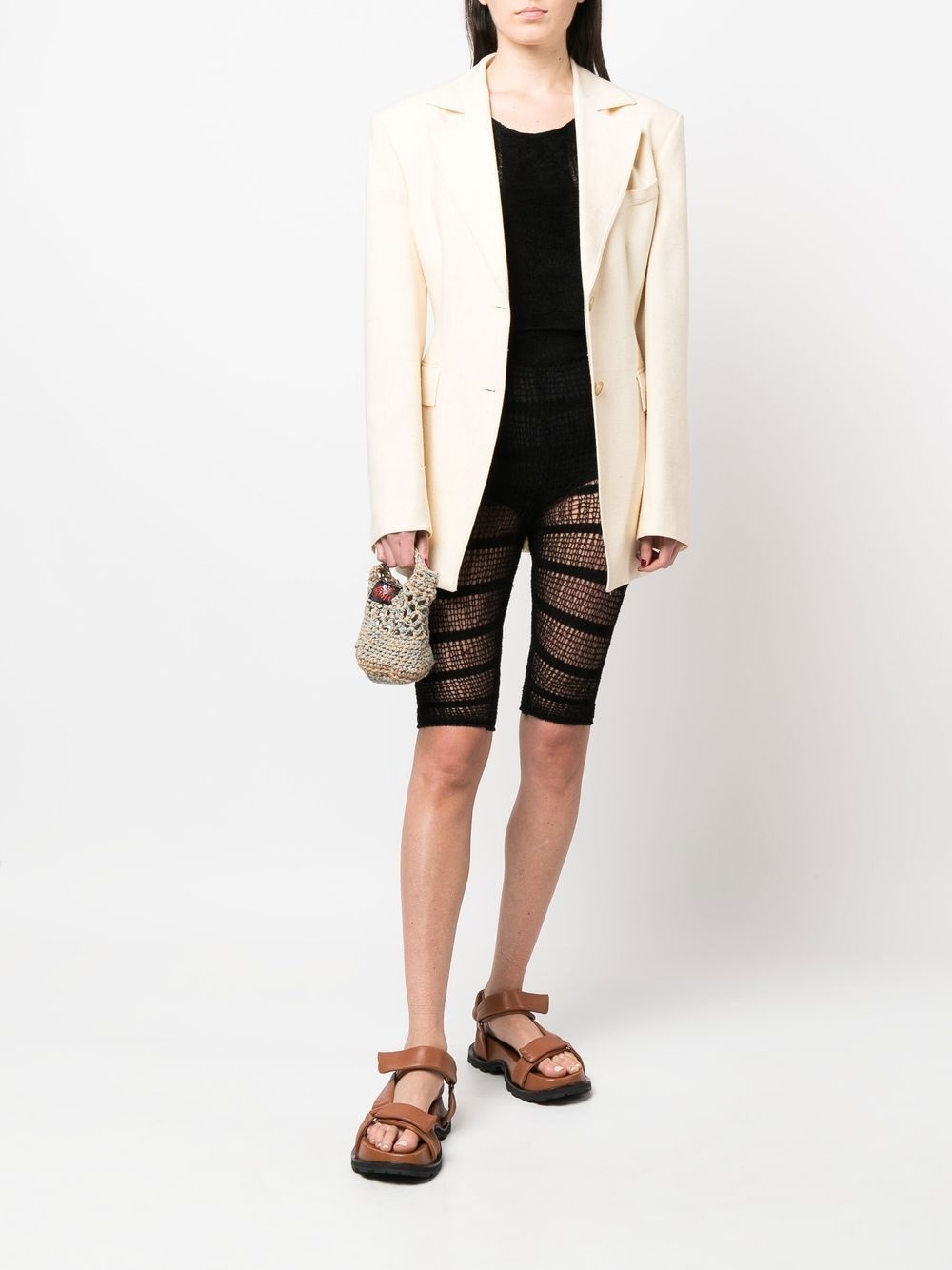 open knit cycling shorts - 2