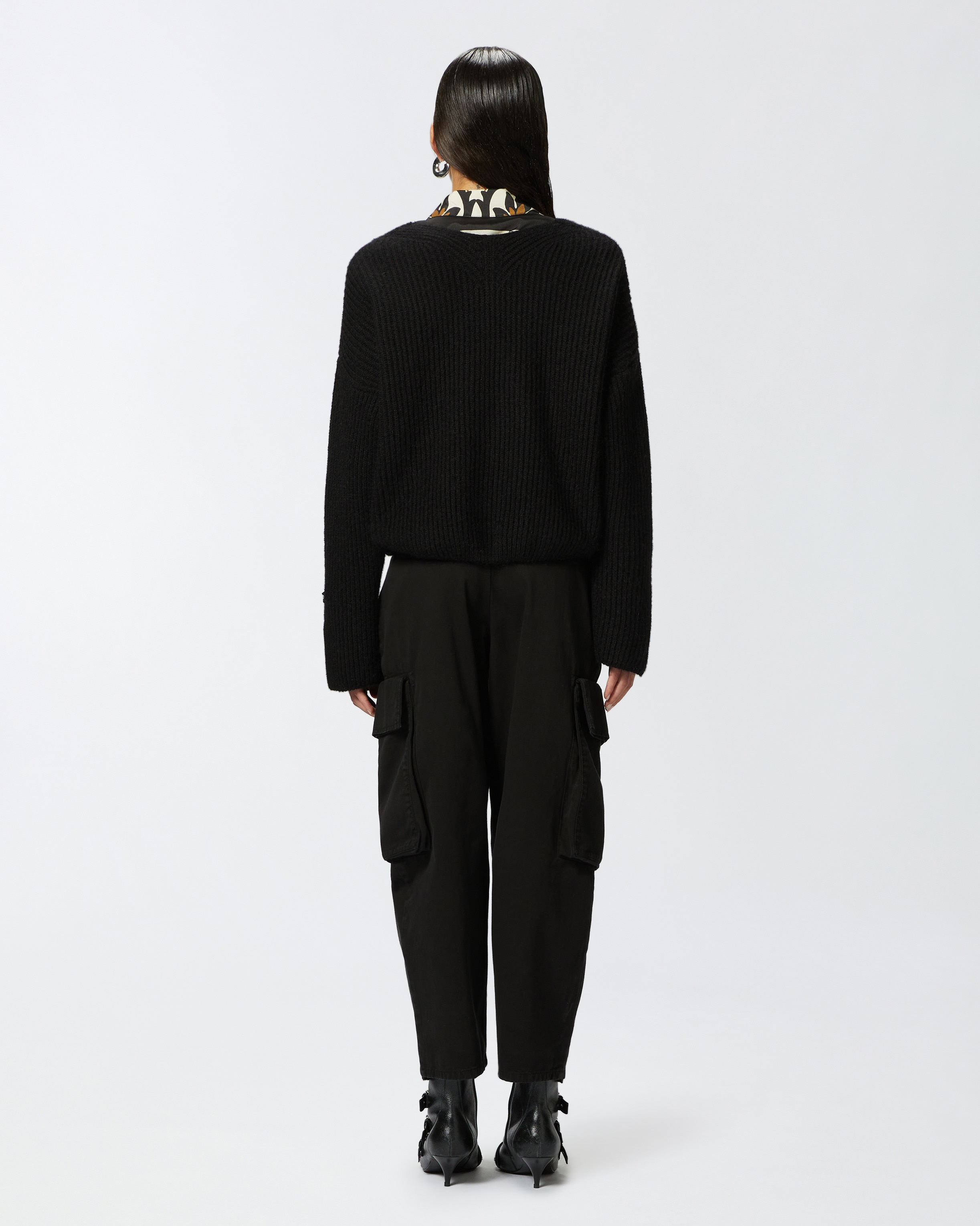 V-NECK RIB JUMPER - 4