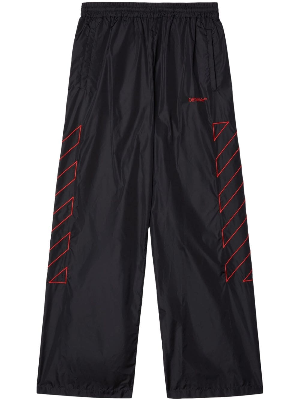 Diag-stripe embroidered track pants - 1