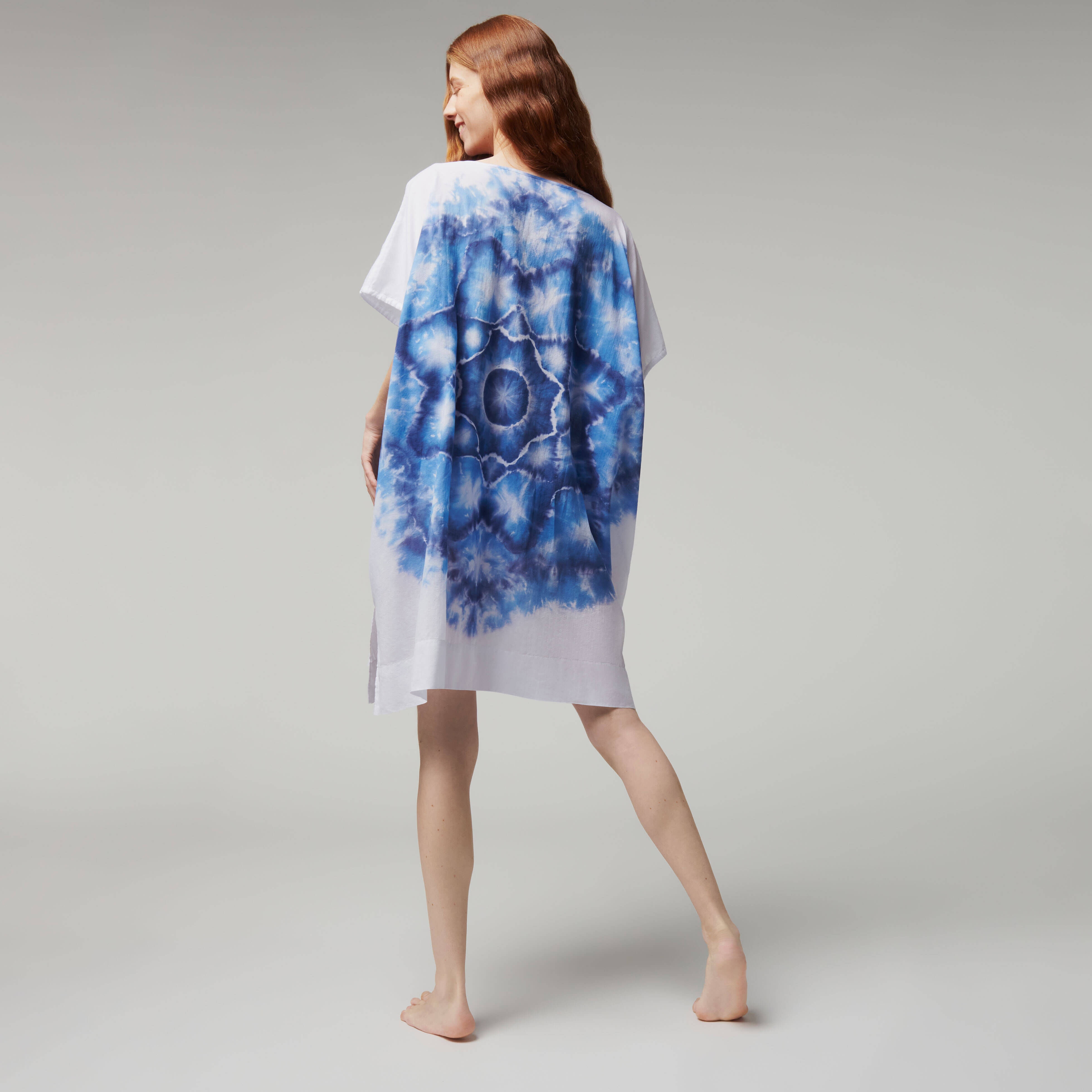 Women Organic Cotton Voile Square Dress Tie & Dye- Vilebrequin x Angelo Tarlazzi - 3