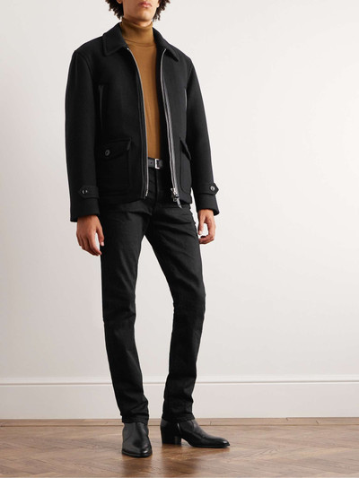 TOM FORD Leather-Trimmed Padded Double-Faced Wool-Blend Jacket outlook