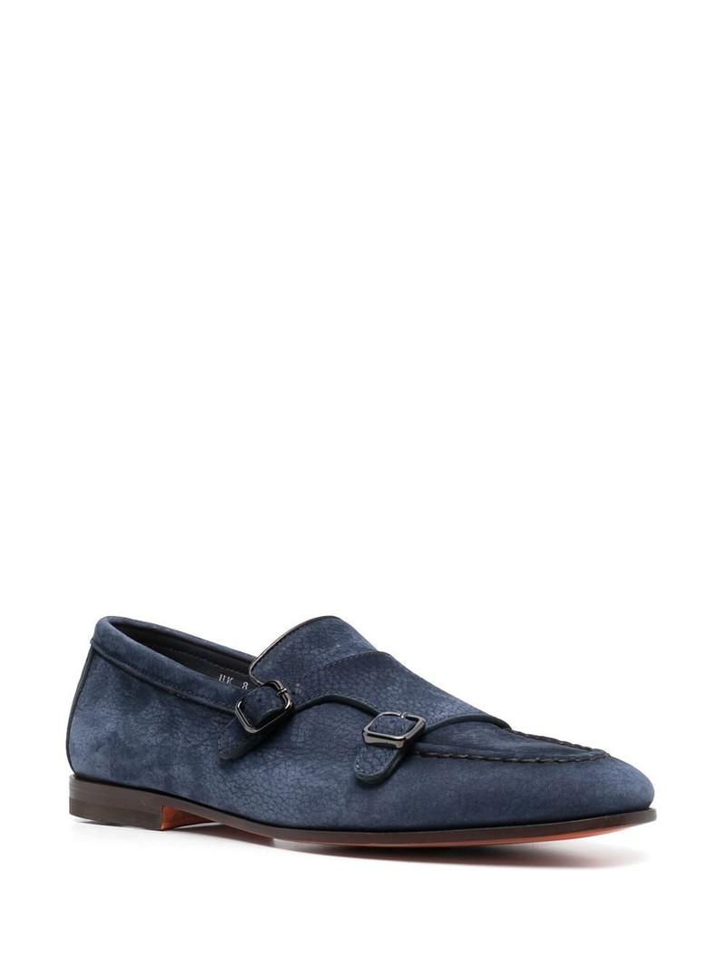 Santoni suede-leather monk shoes outlook