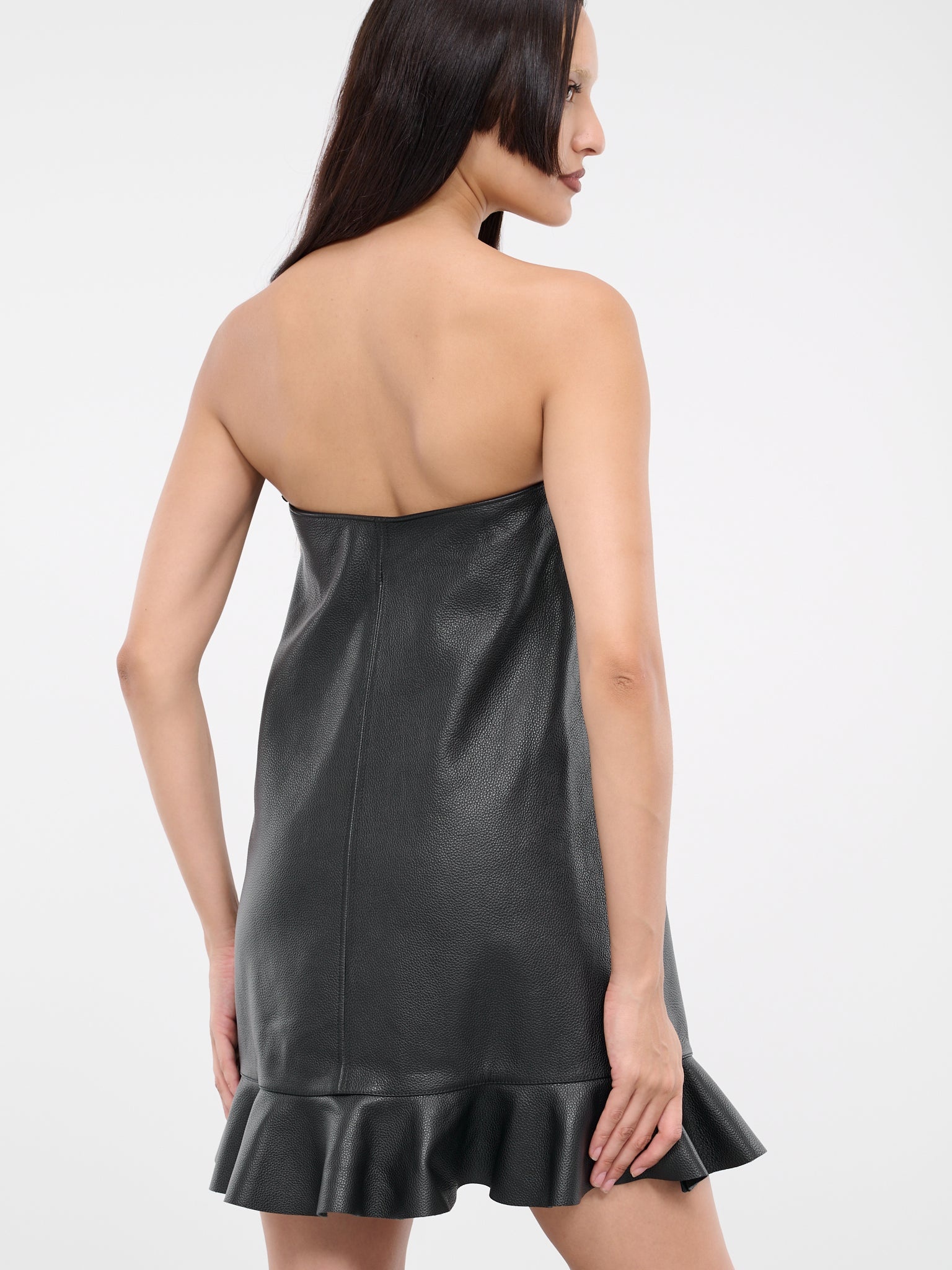 Padlock Ruffled Leather Dress - 5