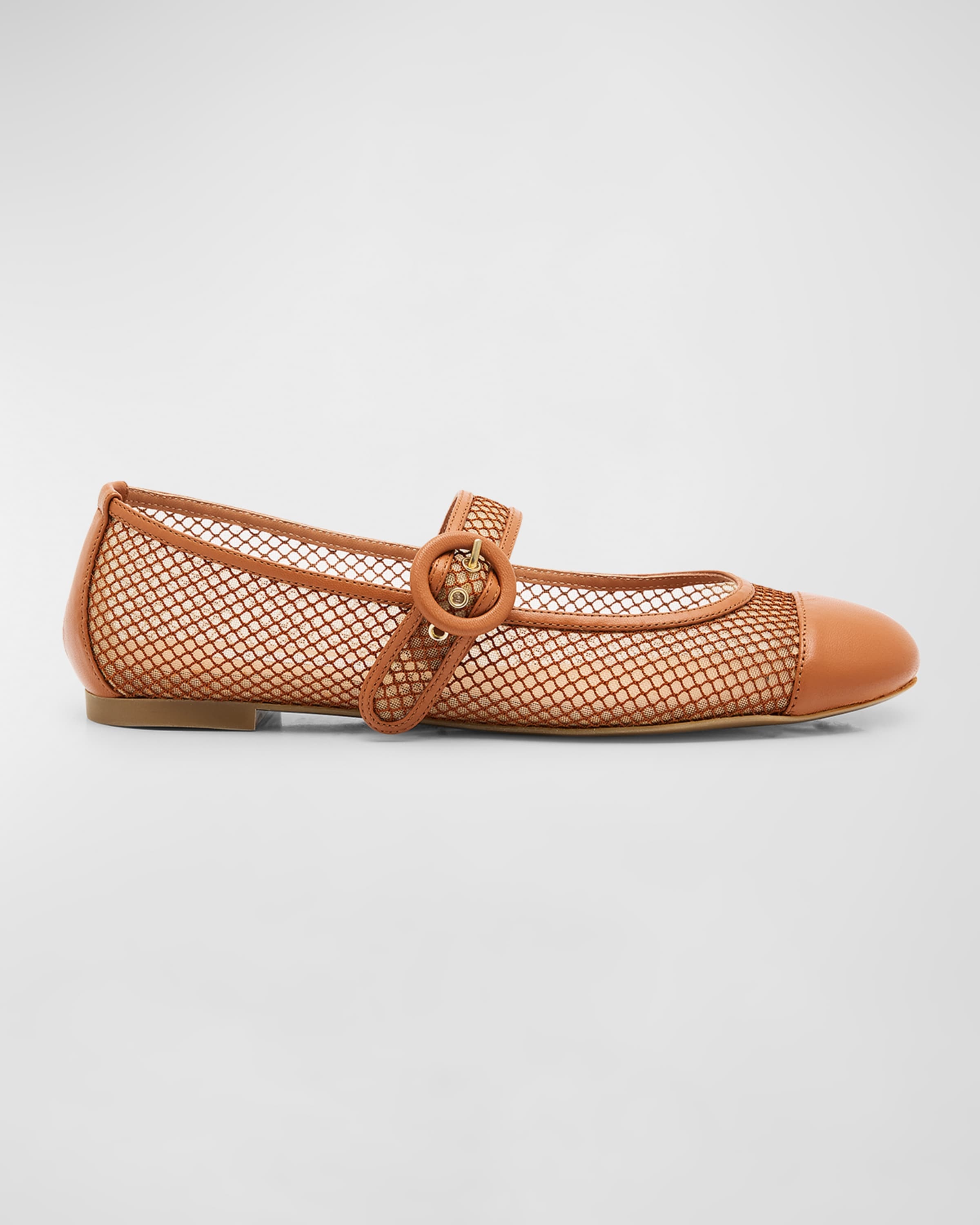 フラットシューズ Aquazzura Ballerinas AQUAZZURA Solstice Net Mesh Mary Jane Ballerina Flats