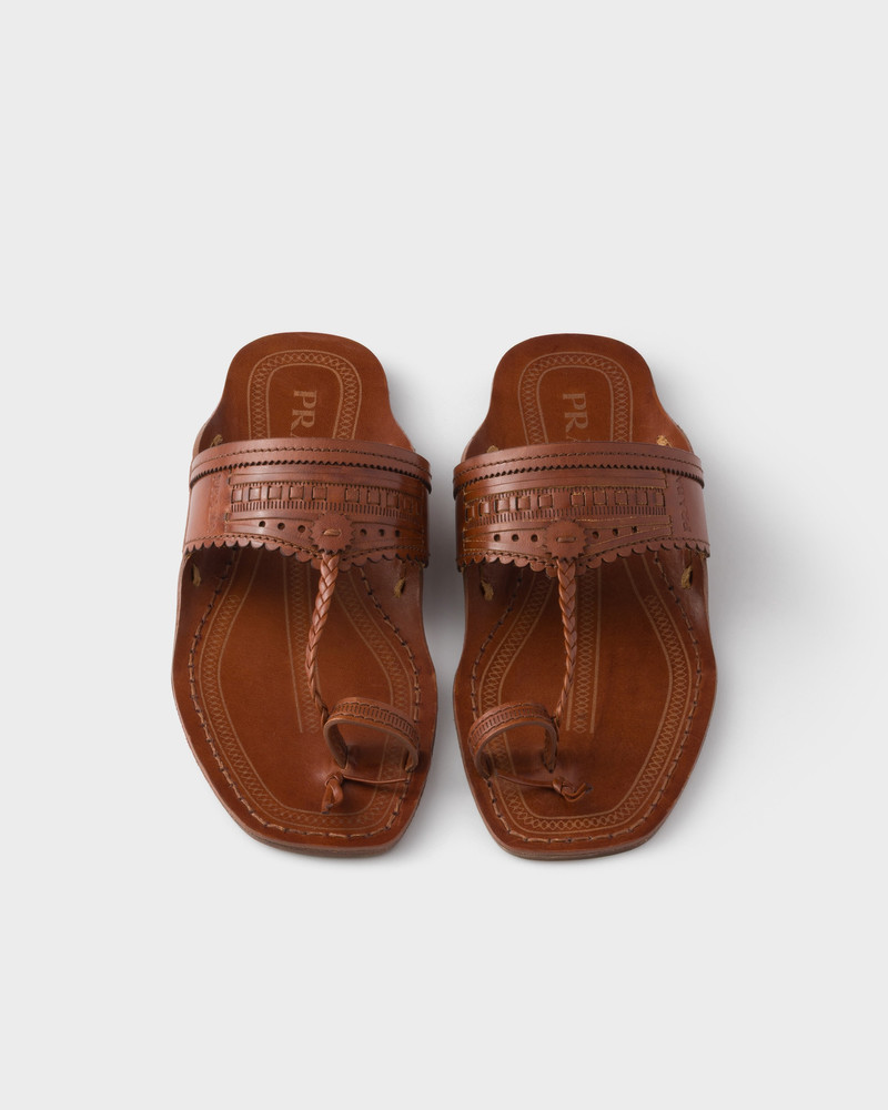 Prada Made in India x Inspired by Kolhapuri Chappal leather sandals 4