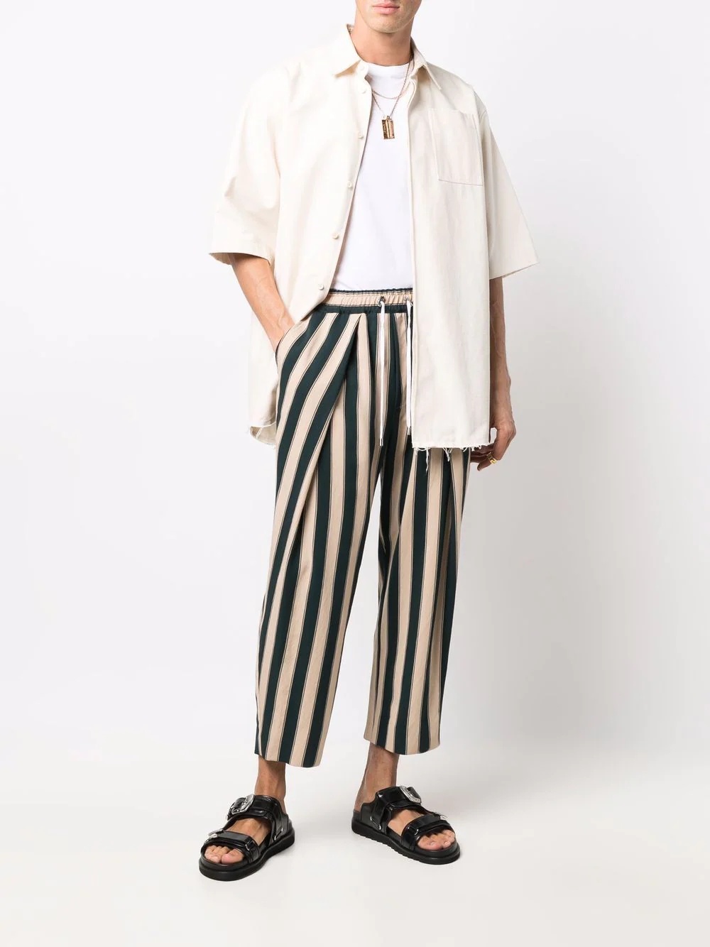 striped cropped trousers - 2