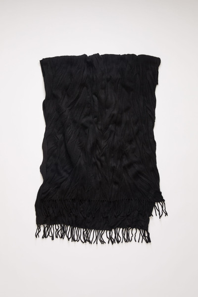 Acne Studios Crinkled wool scarf black outlook