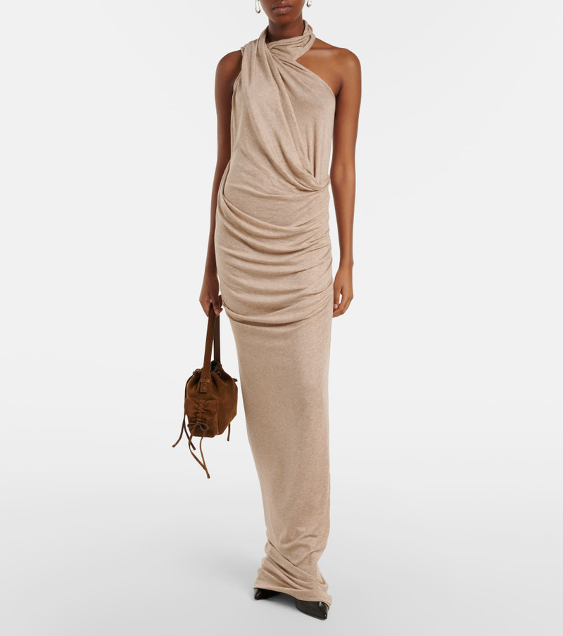 entire studios Draped one-shoulder jersey maxi dress outlook