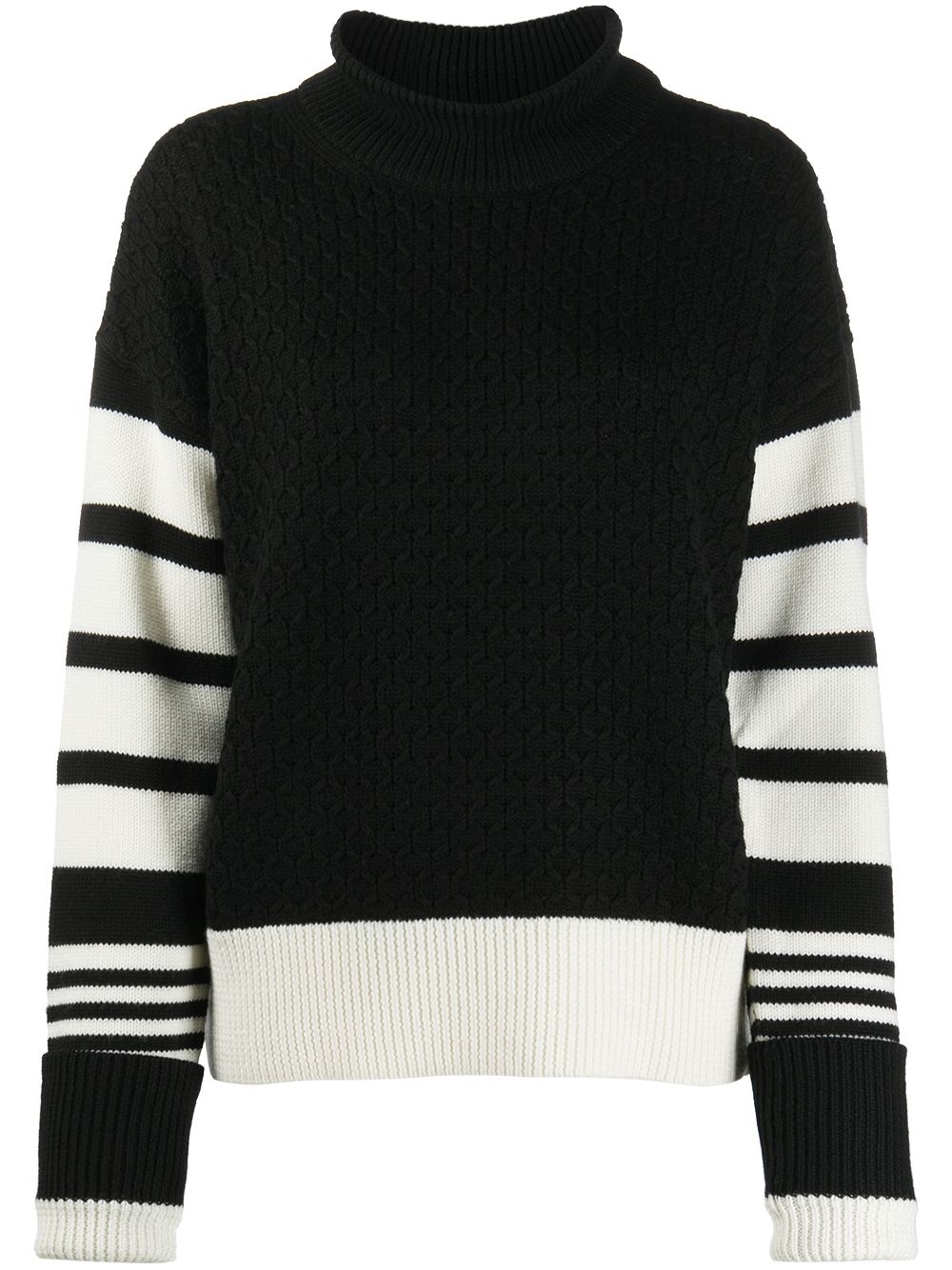 contrast stripe knit jumper - 1