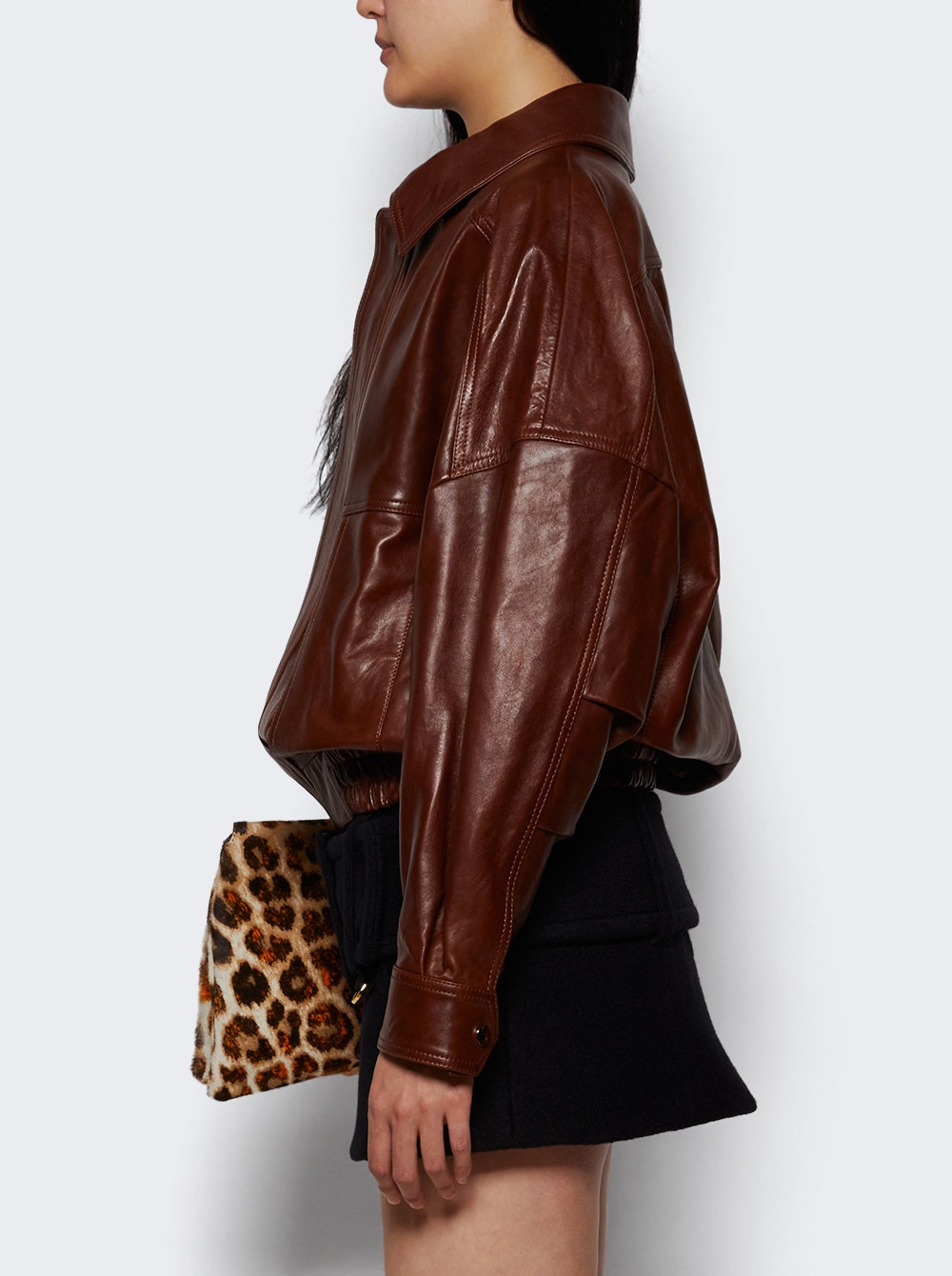 Dalma Relaxed Leather Jacket Auburn Patina - 3