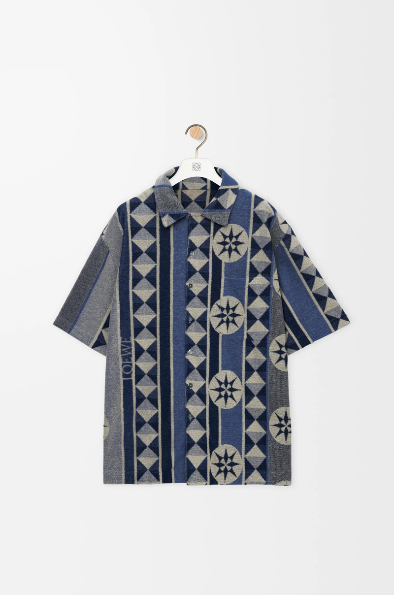 Short sleeve shirt in terry cotton jacquard - 1