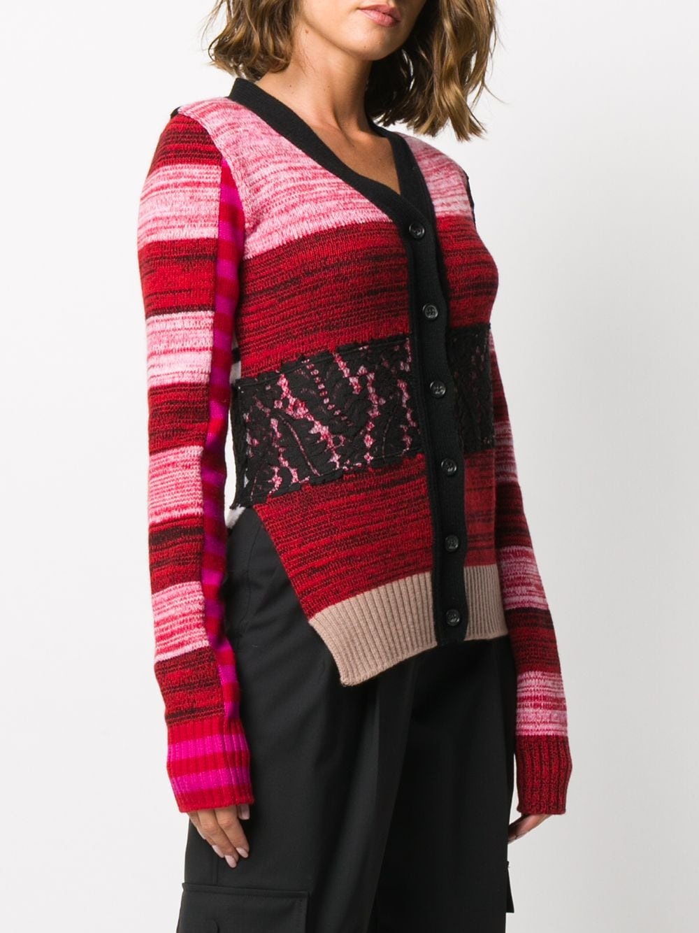 colour-block knitted cardigan - 3