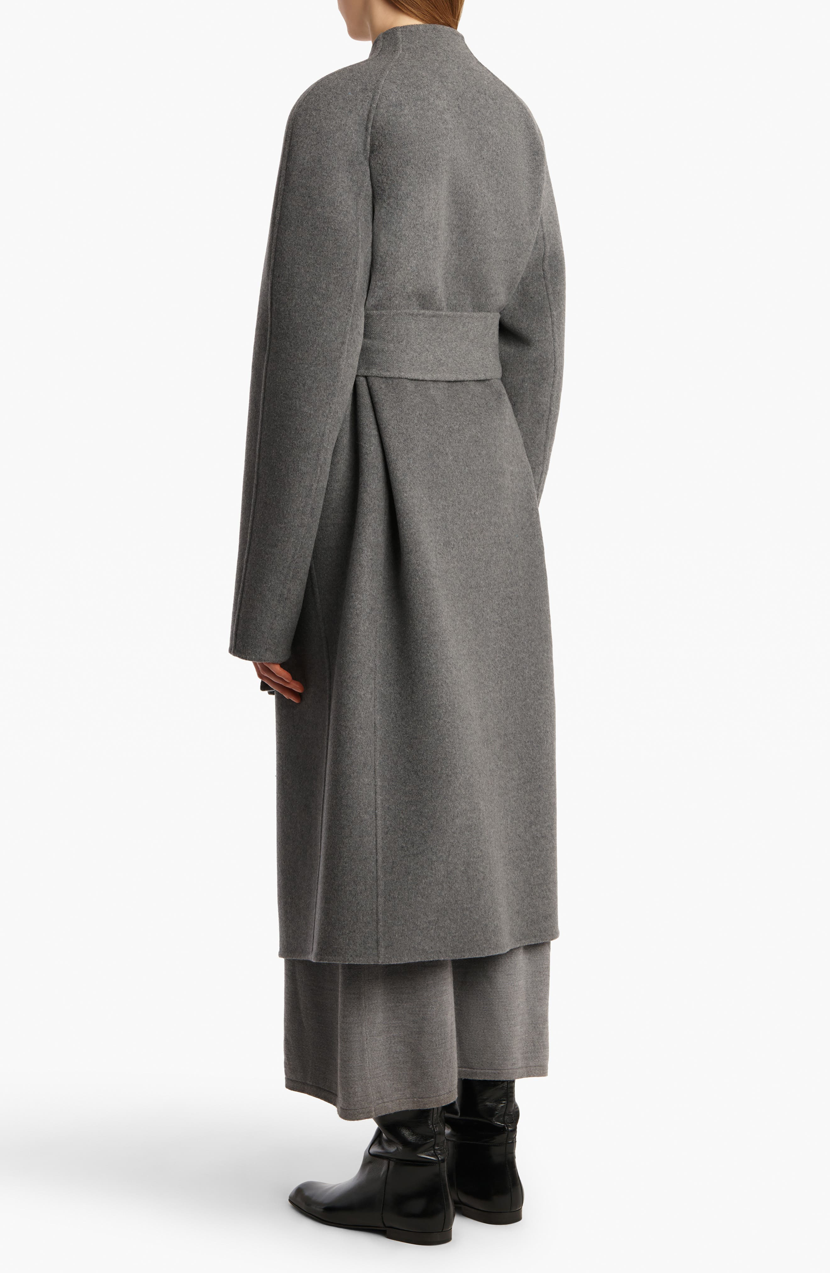 Khaite Deena Wool Belted Coat in Grey Melange at Nordstrom - 2