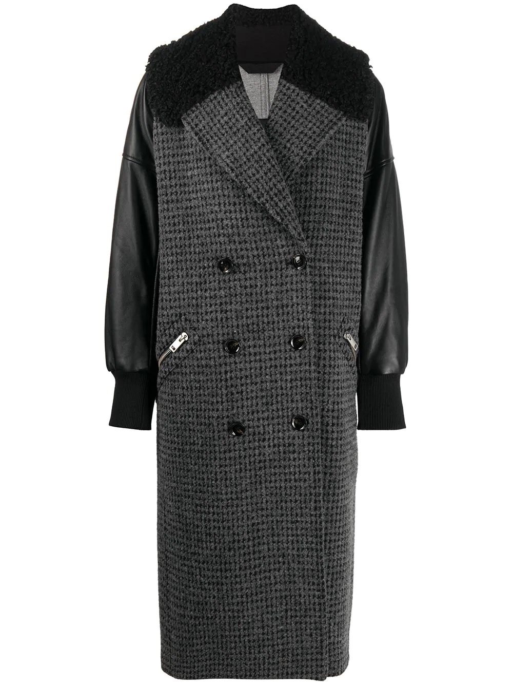 double-breasted panelled coat - 1