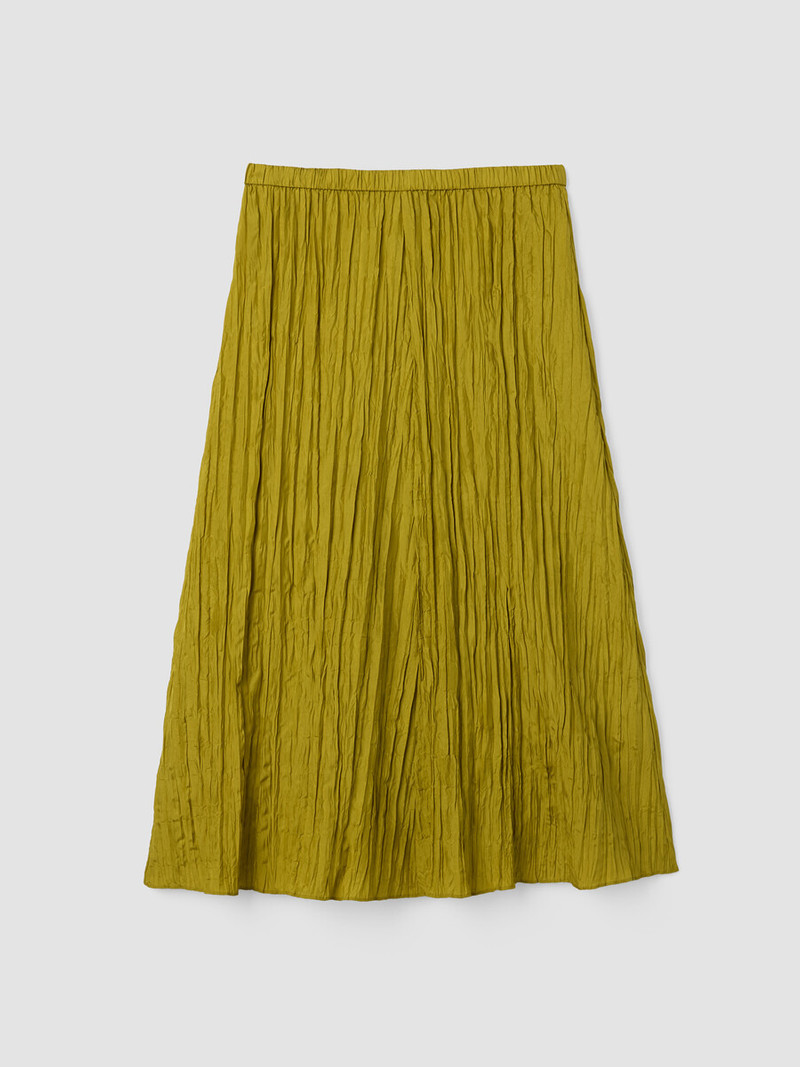 Crushed Silk Flared Skirt 1